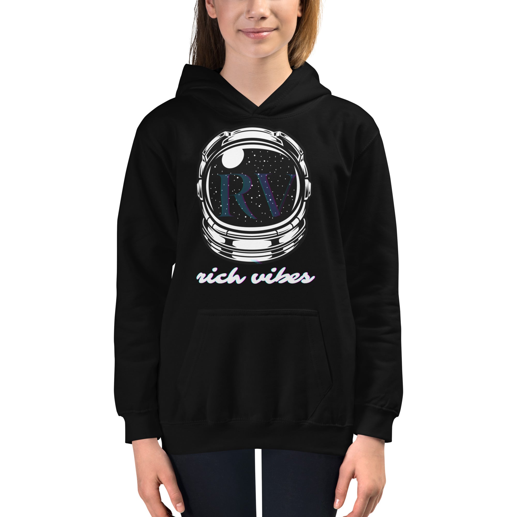 Rich Vibes RV Transparent Astronaut - Kids Hoodie