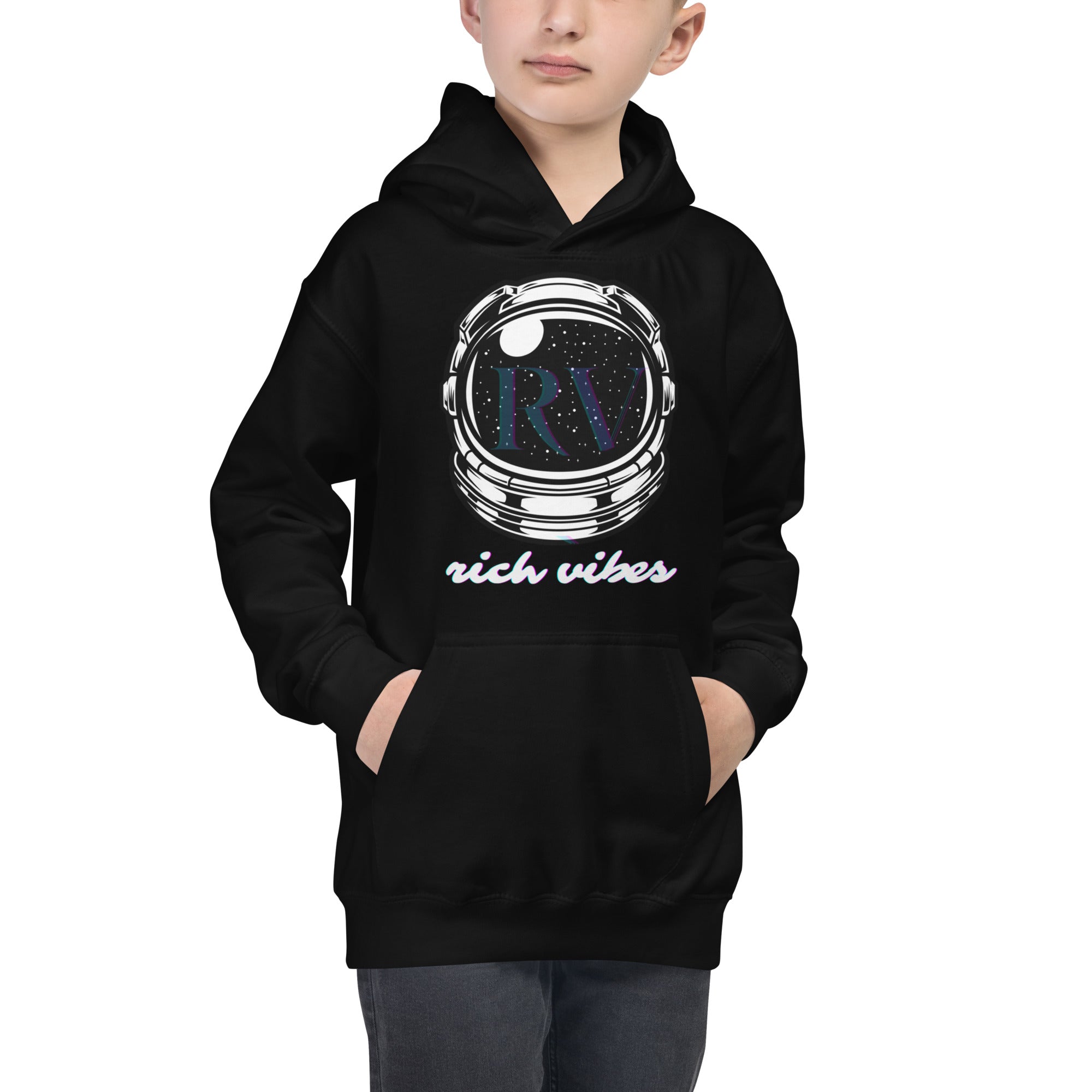 Rich Vibes RV Transparent Astronaut - Kids Hoodie