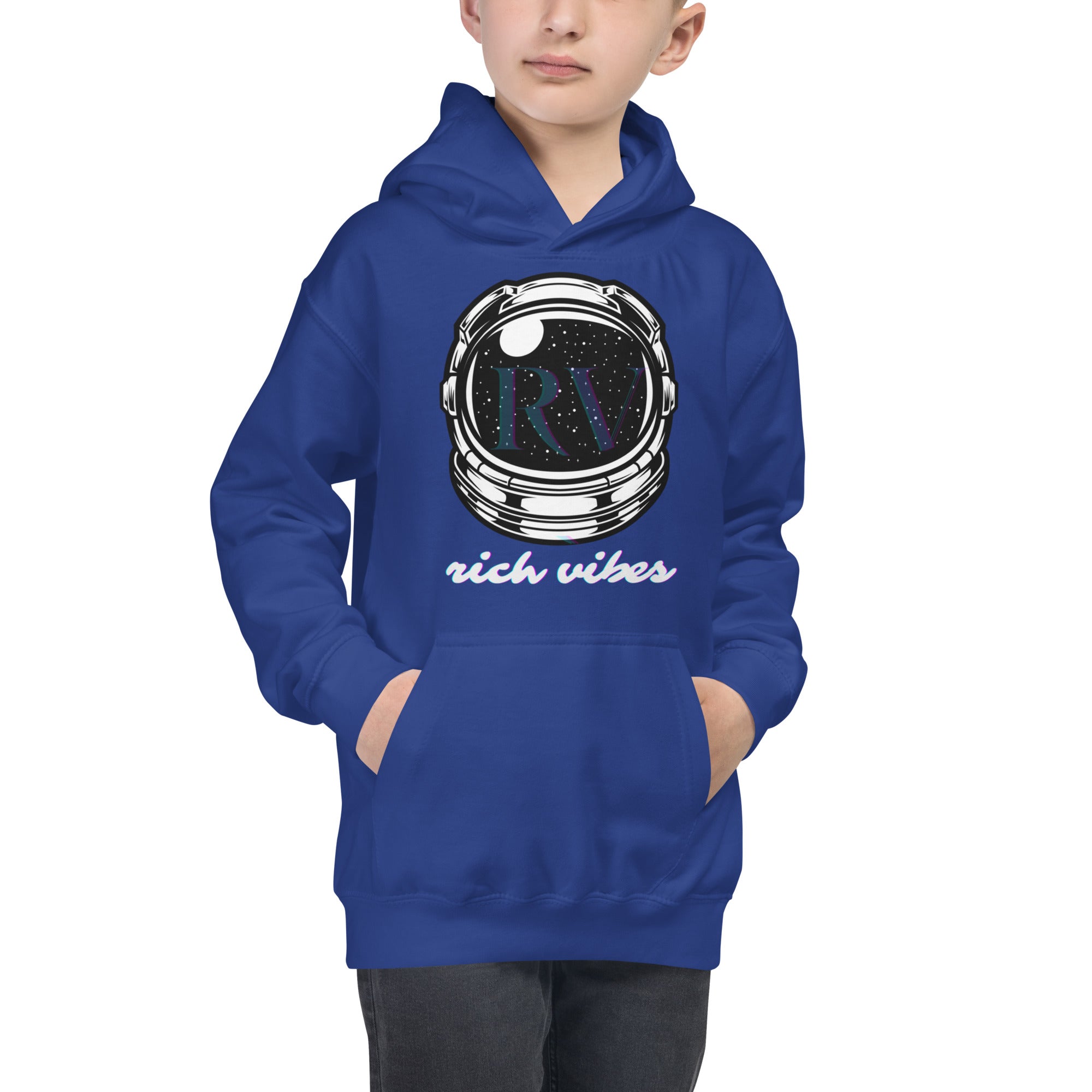 Rich Vibes RV Transparent Astronaut - Kids Hoodie