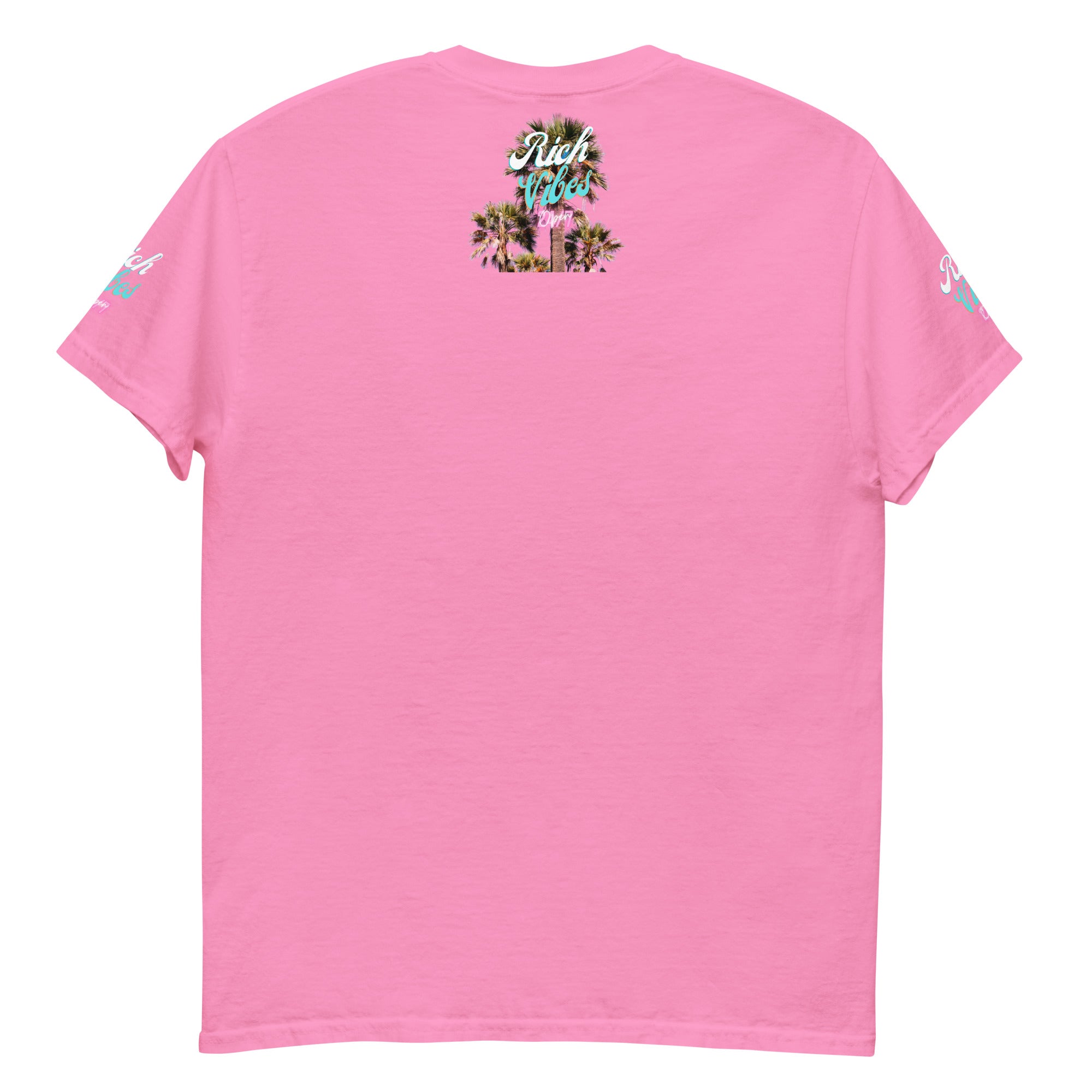Rich Vibes Pink Flamingo Beach Vibes - Heavy Tee Shirt