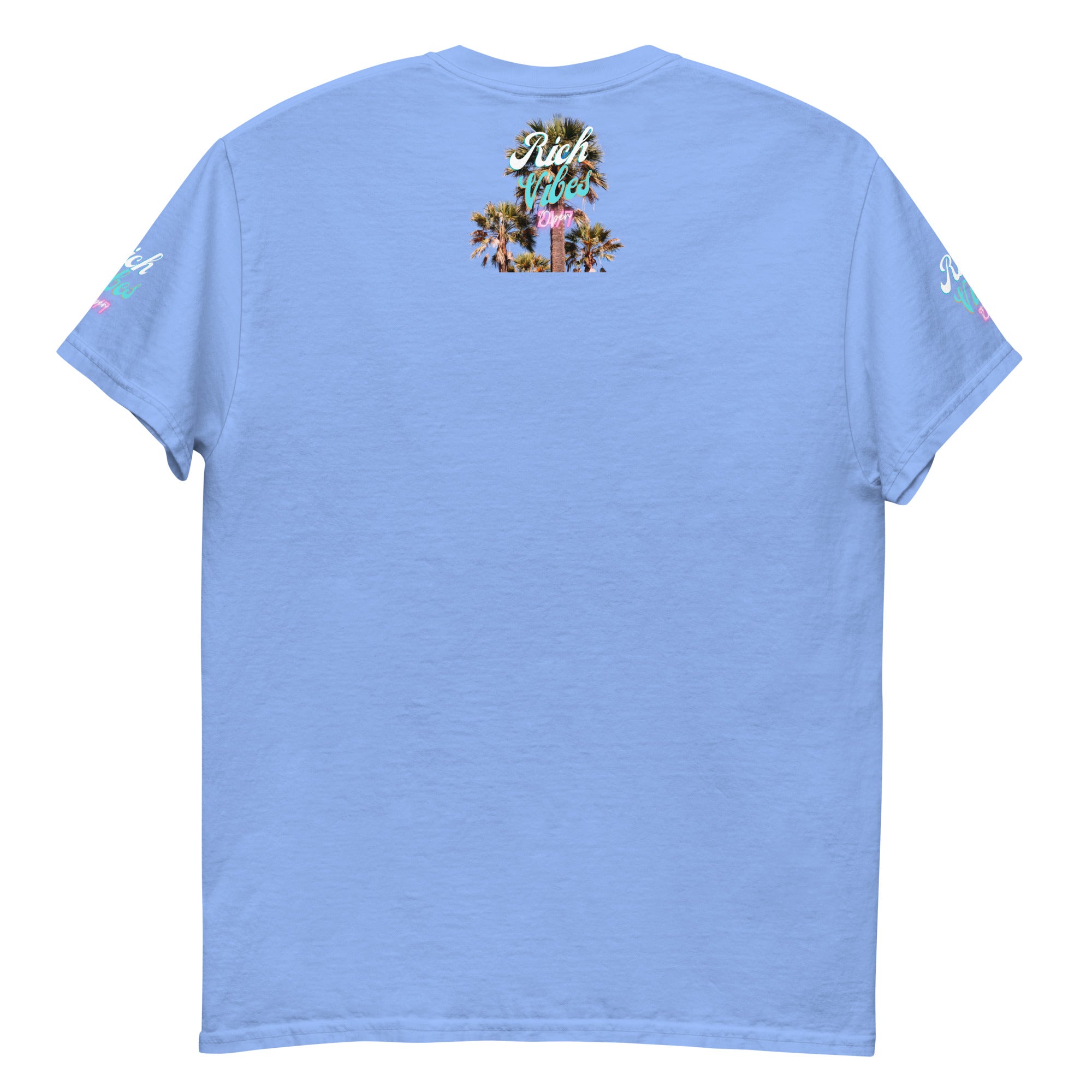 Rich Vibes Pink Flamingo Beach Vibes - Heavy Tee Shirt