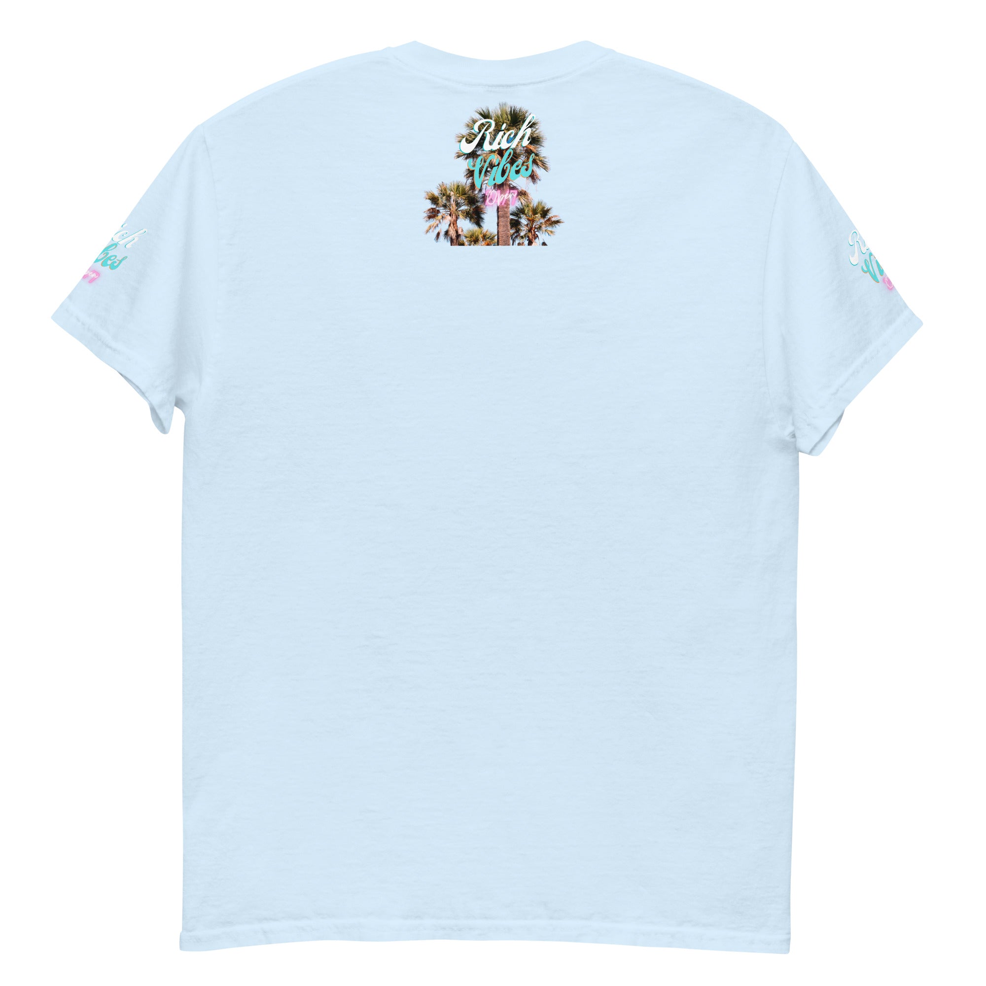 Rich Vibes Pink Flamingo Beach Vibes - Heavy Tee Shirt