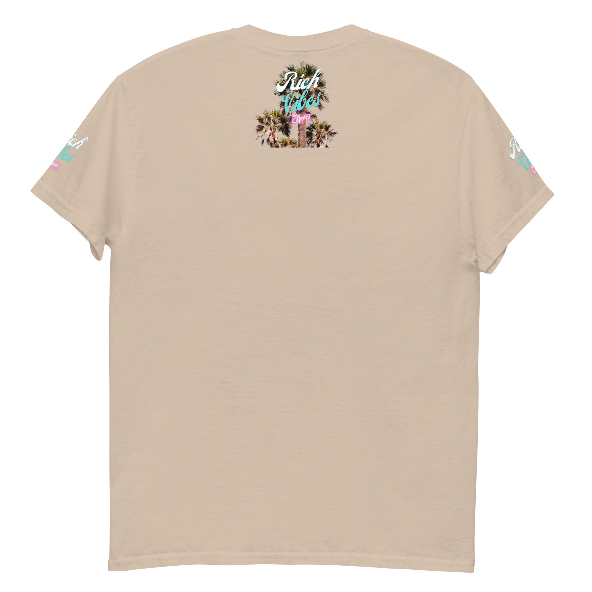 Rich Vibes Pink Flamingo Beach Vibes - Heavy Tee Shirt