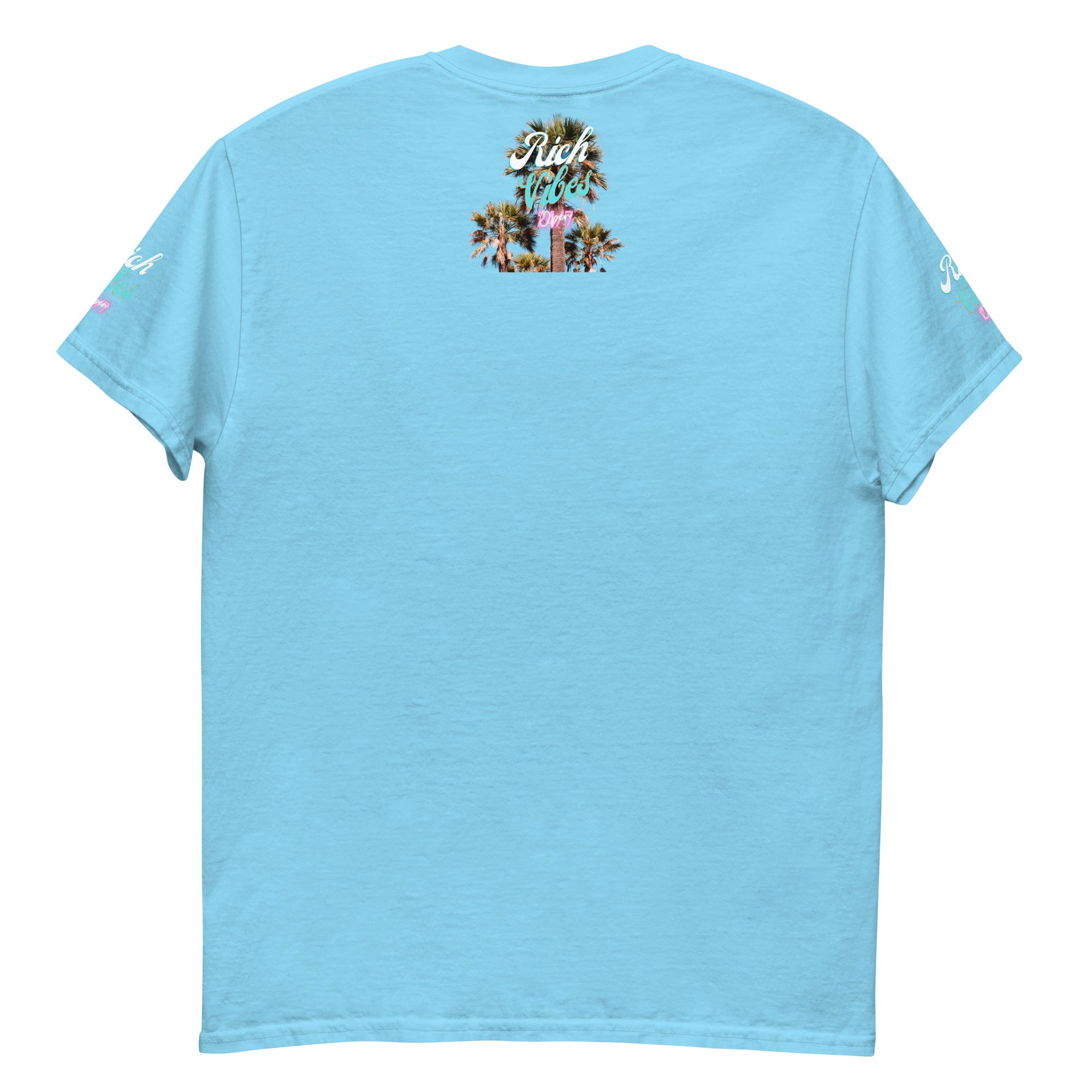 Rich Vibes Pink Flamingo Beach Vibes - Heavy Tee Shirt