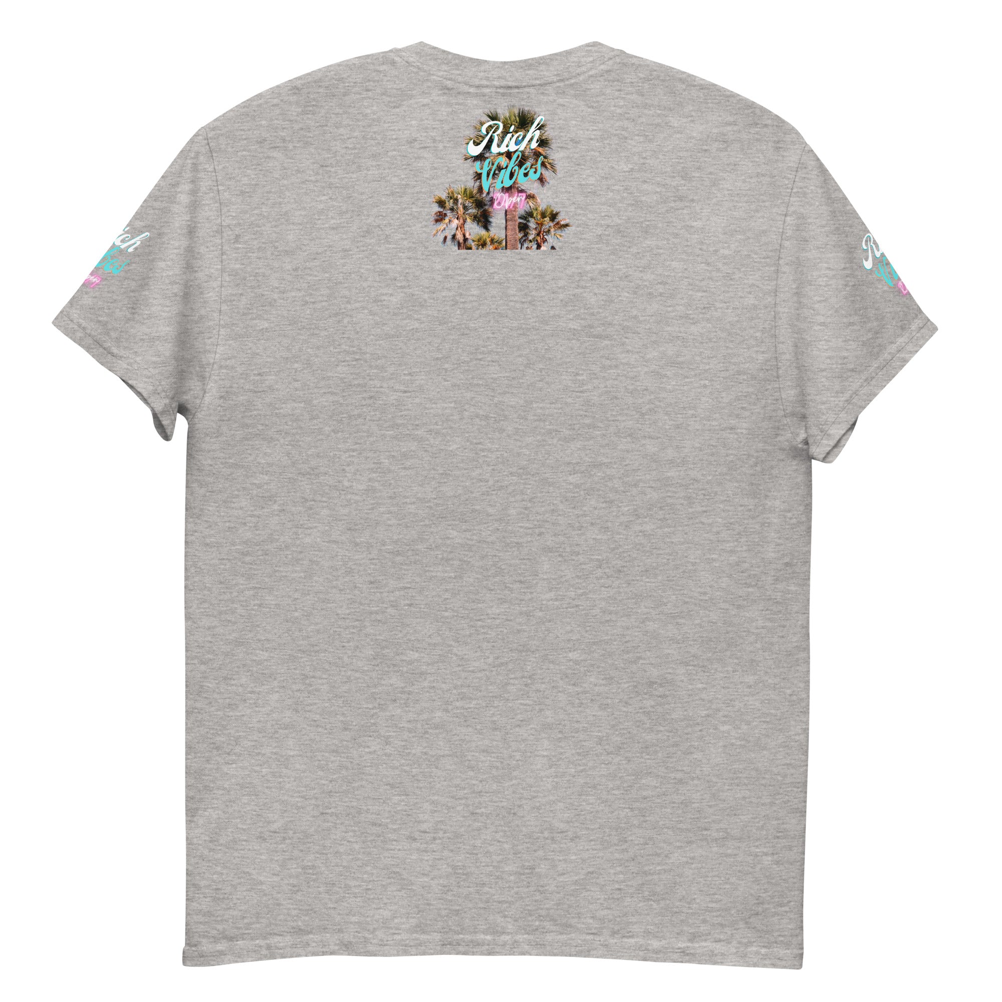 Rich Vibes Pink Flamingo Beach Vibes - Heavy Tee Shirt