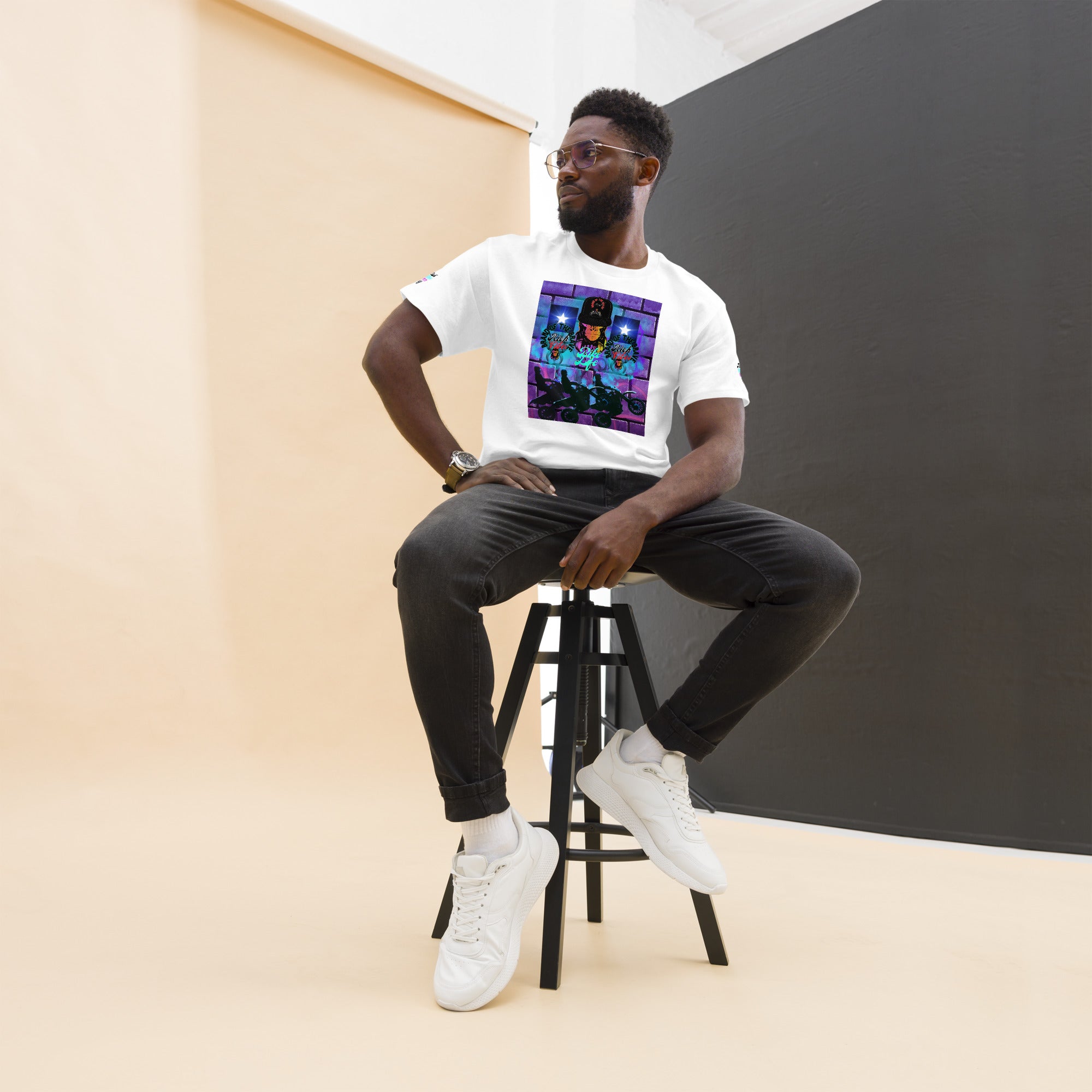 Rich Vibes Brand Of The Brave Bike Life Skull sleeves - Heavy Tee Shirt