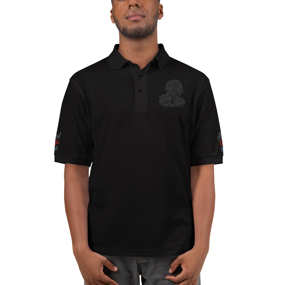 Rich Vibes Palm Trees Logo - Men's Premium Polo