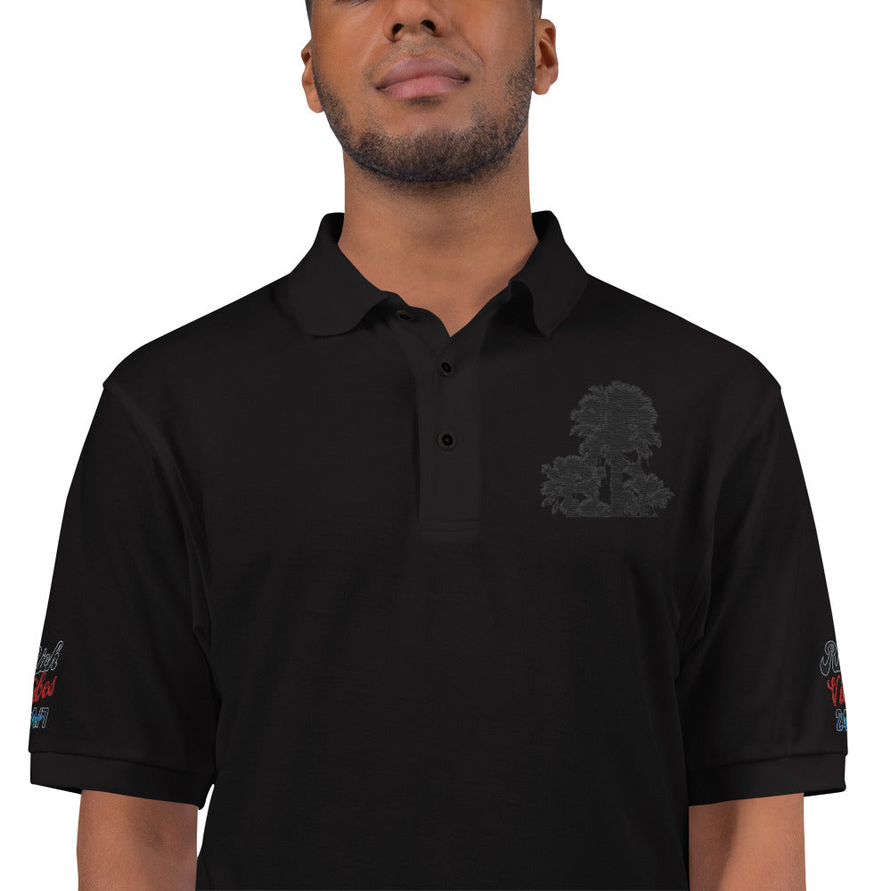 Rich Vibes Palm Trees Logo - Men's Premium Polo