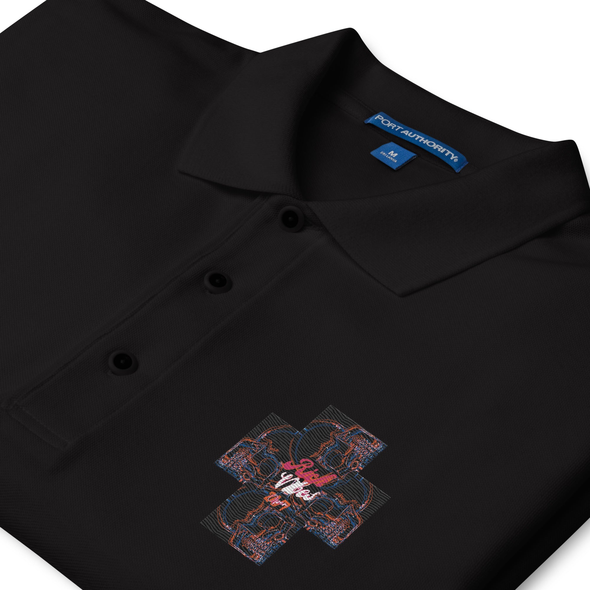 Rich Vibes 4Headed Skull Cross Men's Premium Polo