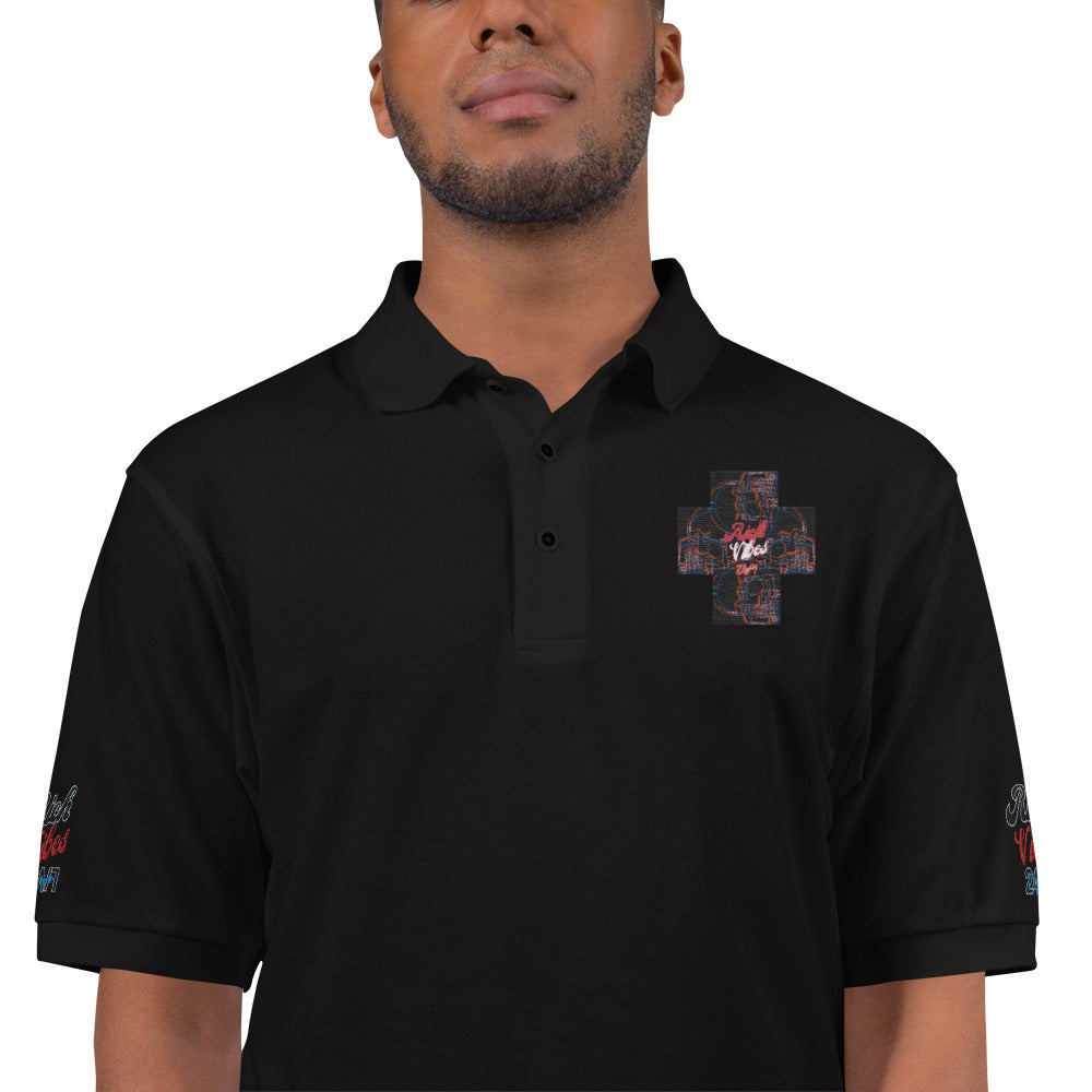 Rich Vibes 4Headed Skull Cross Men's Premium Polo