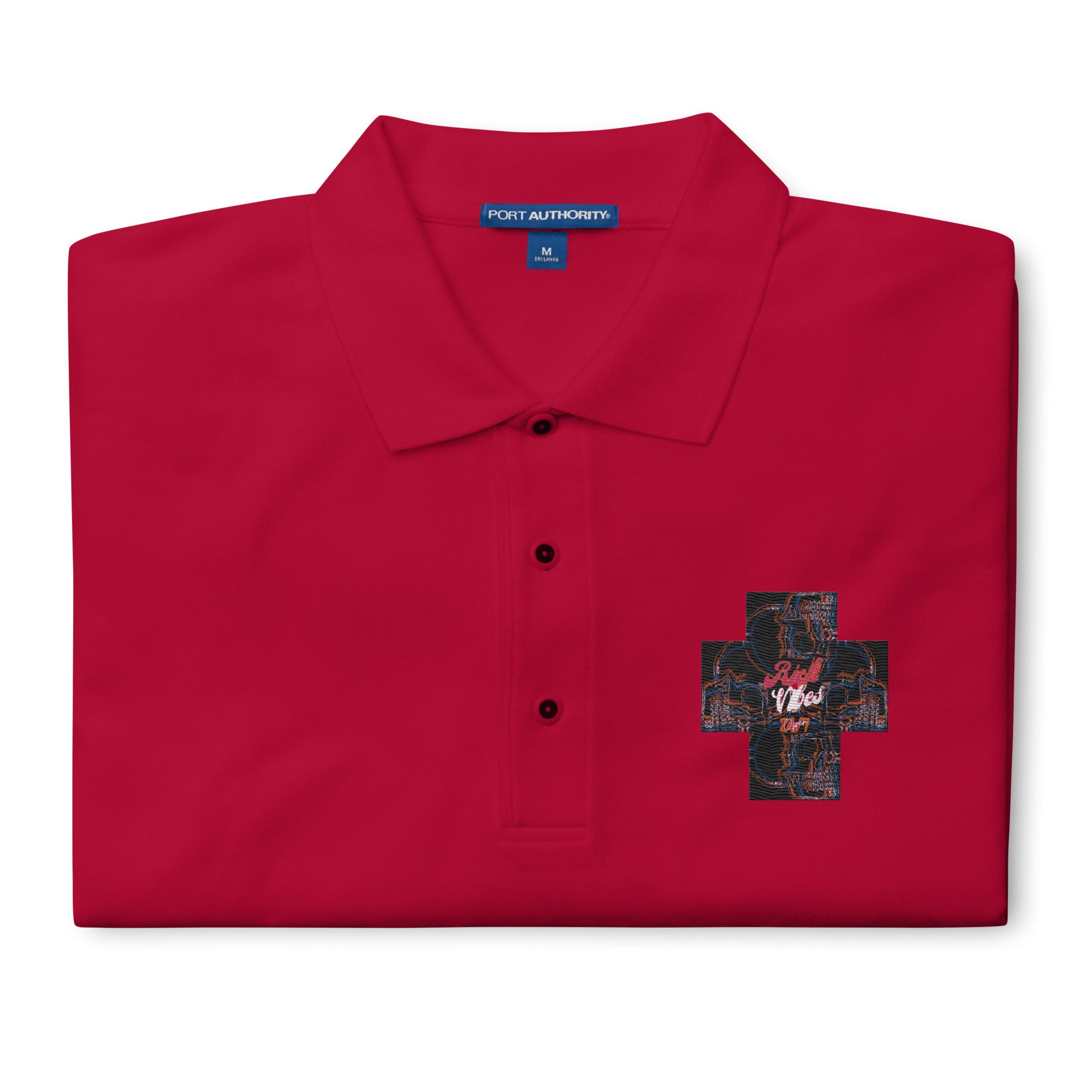 Rich Vibes 4Headed Skull Cross Men's Premium Polo