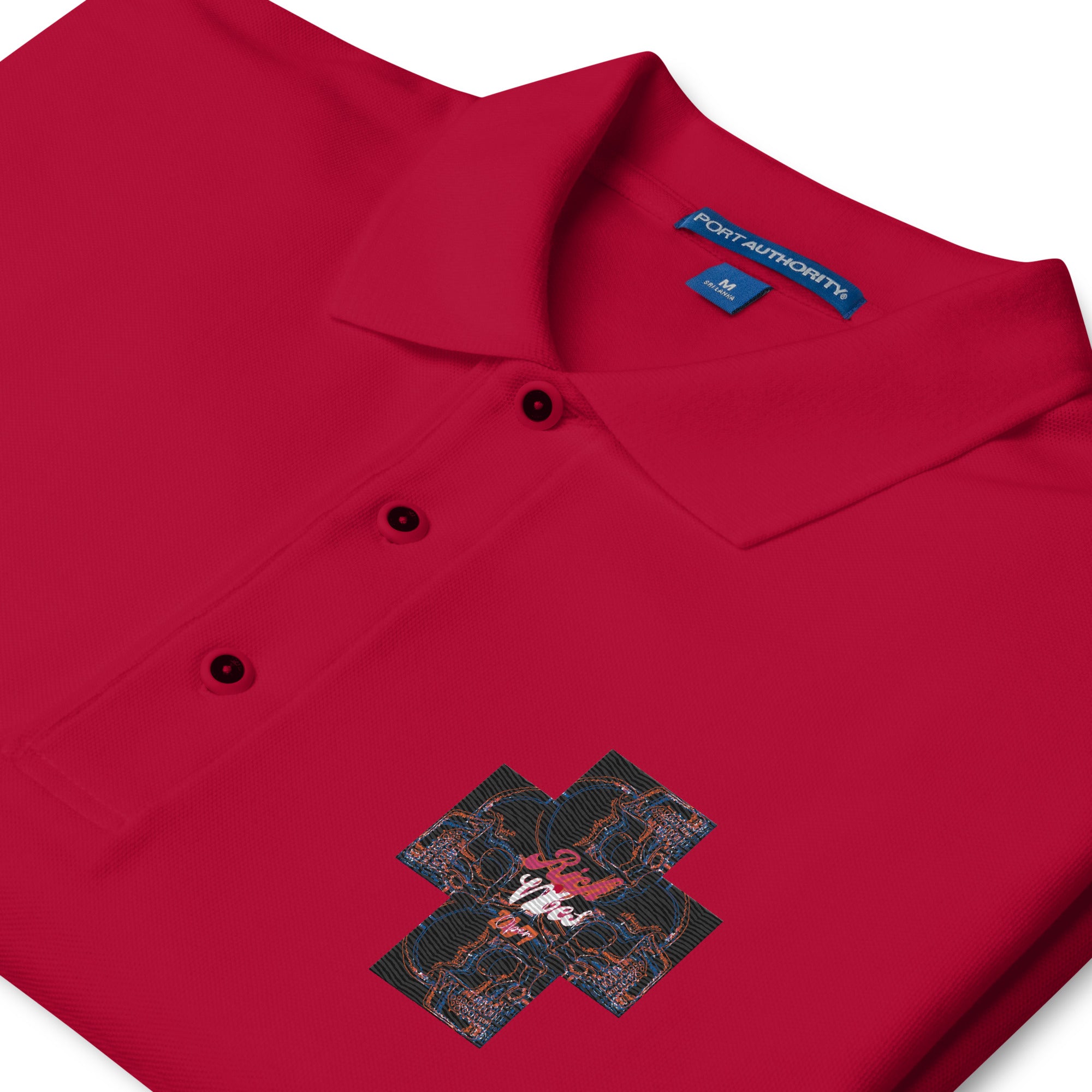 Rich Vibes 4Headed Skull Cross Men's Premium Polo