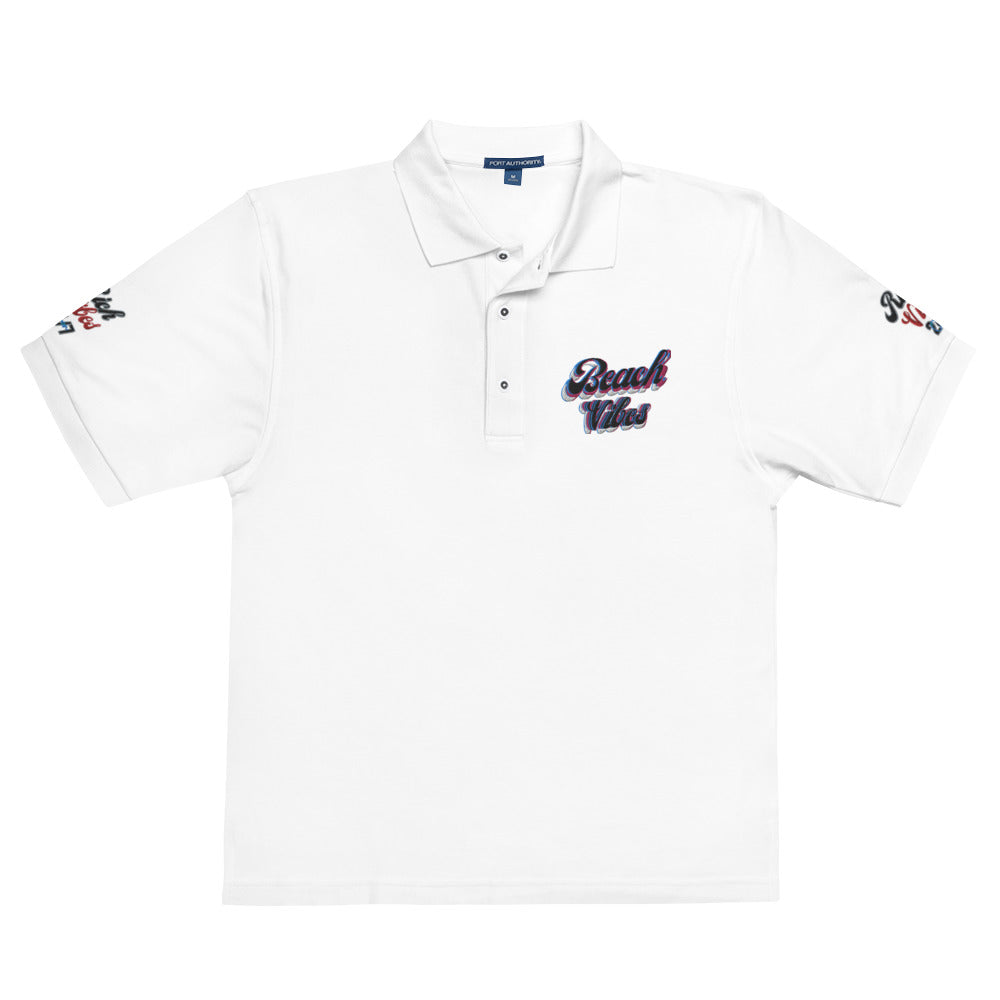 Rich Vibes Big Beach Vibes Sleeve Print Men's Premium Polo