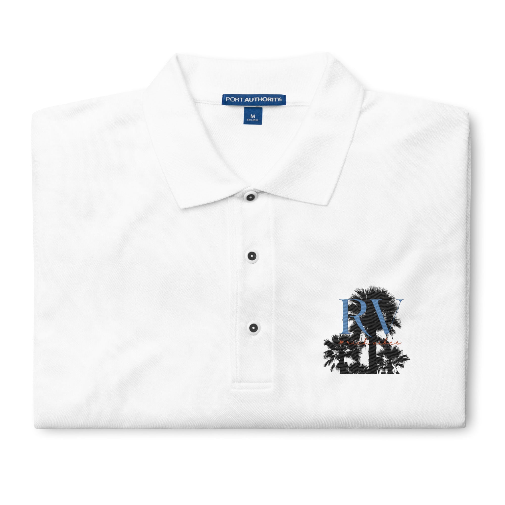 Rich Vibes RV Palm Tree Authentic Signature Collection Men's Premium Polo