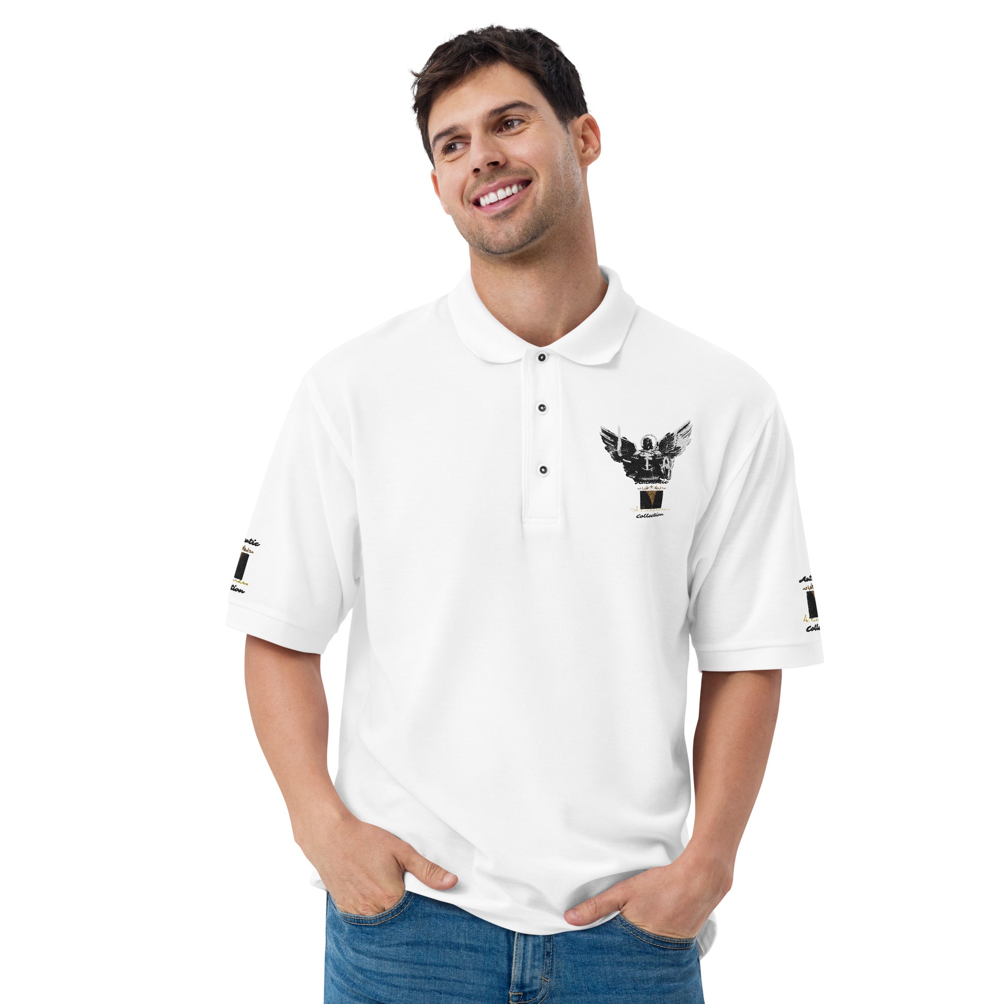 Rich Vibes Archangel Michael Authentic Signature Collection Men's Premium Polo