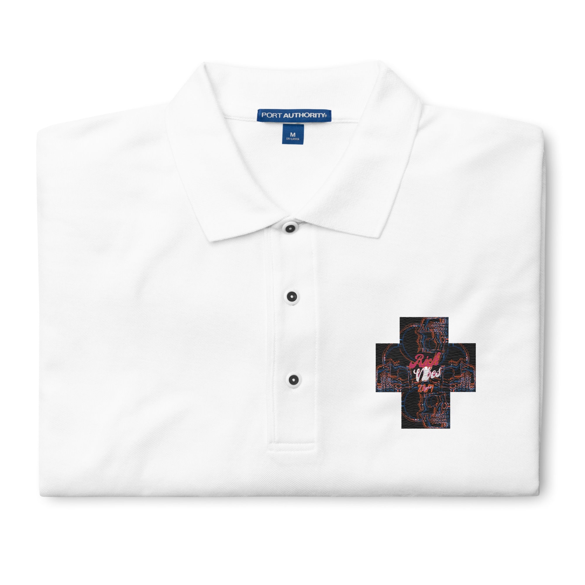 Rich Vibes 4Headed Skull Cross Men's Premium Polo
