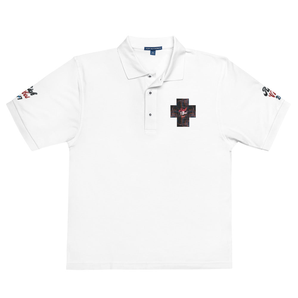 Rich Vibes 4Headed Skull Cross Men's Premium Polo