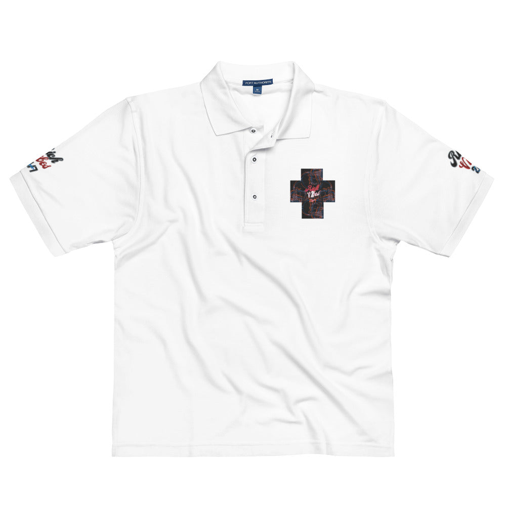 Rich Vibes 4Headed Skull Cross Men's Premium Polo