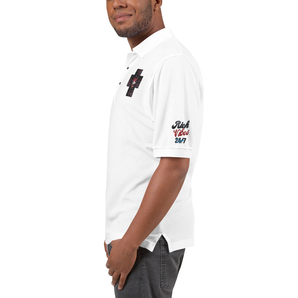 Rich Vibes 4Headed Skull Cross Men's Premium Polo