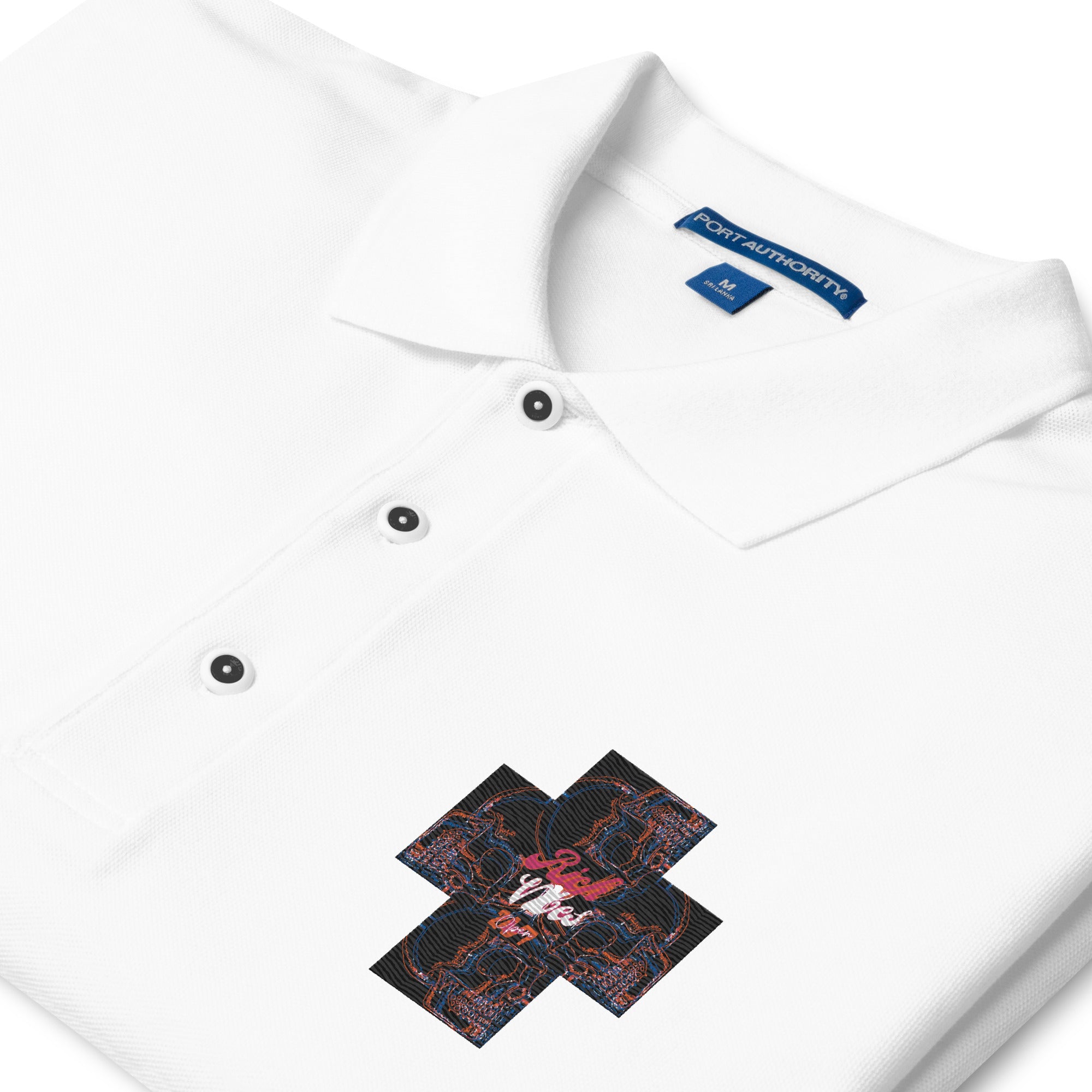 Rich Vibes 4Headed Skull Cross Men's Premium Polo