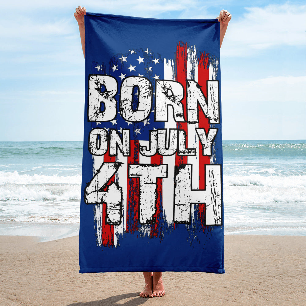 Born 4th of July - Towel Royal Blue