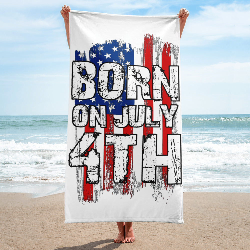Born 4th of July - Towel White