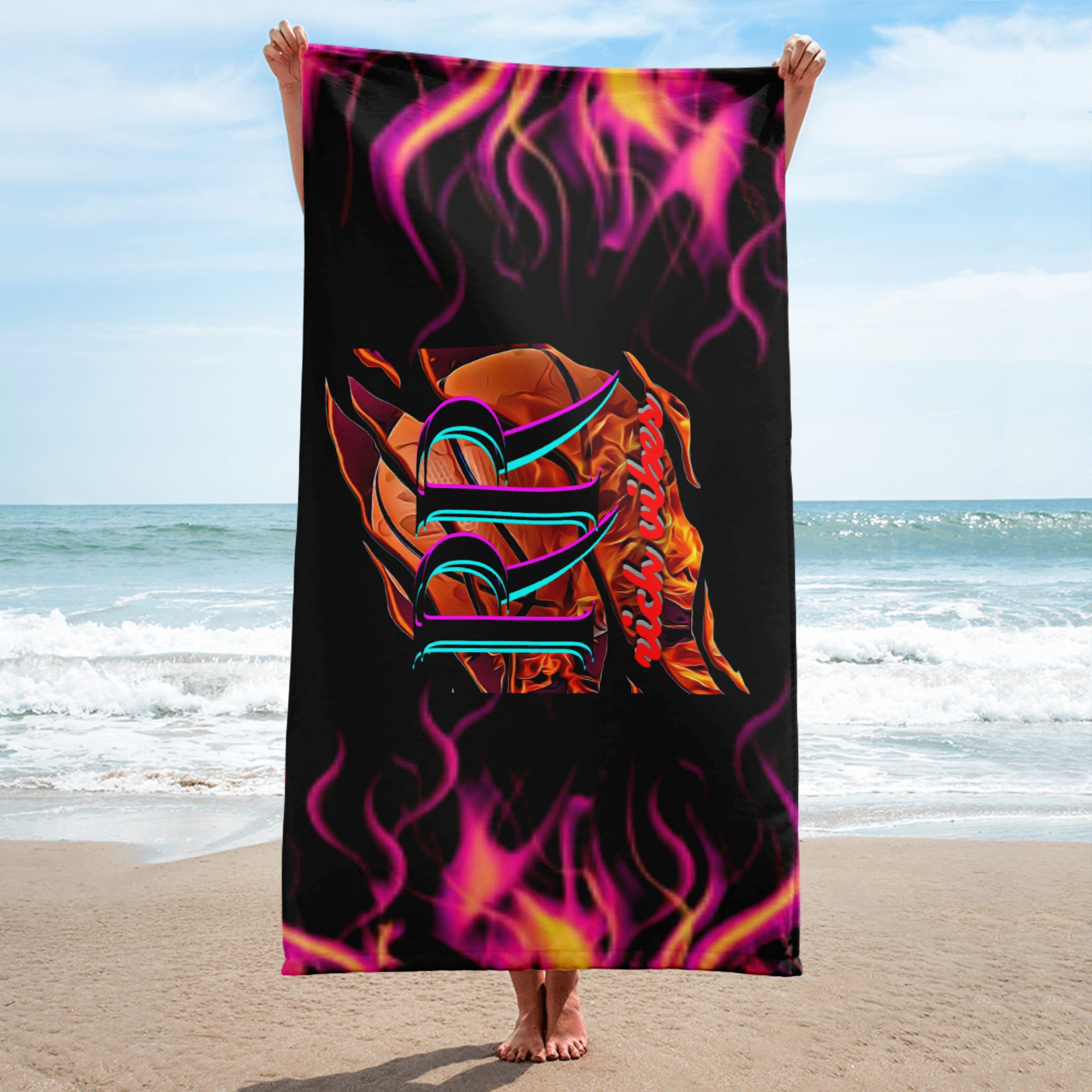 Rich Vibes RR BasketBall Flames - Towel