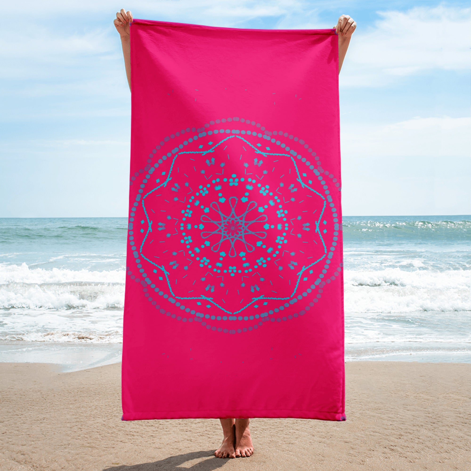 Fuchsia Pink Mandela effect Mid Circle - Towel