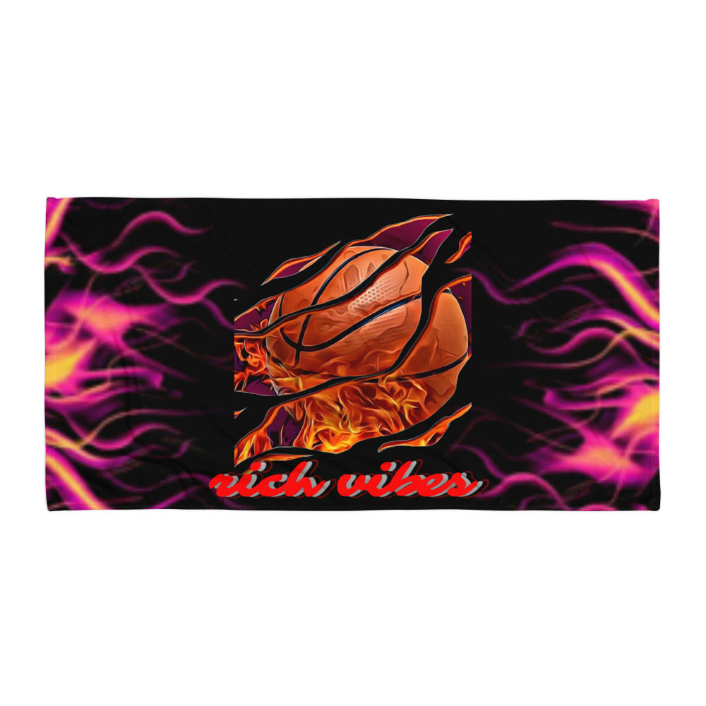 Rich Vibes BasketBall Flames - Towel