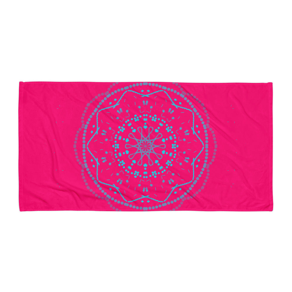 Fuchsia Pink Mandela effect Mid Circle - Towel