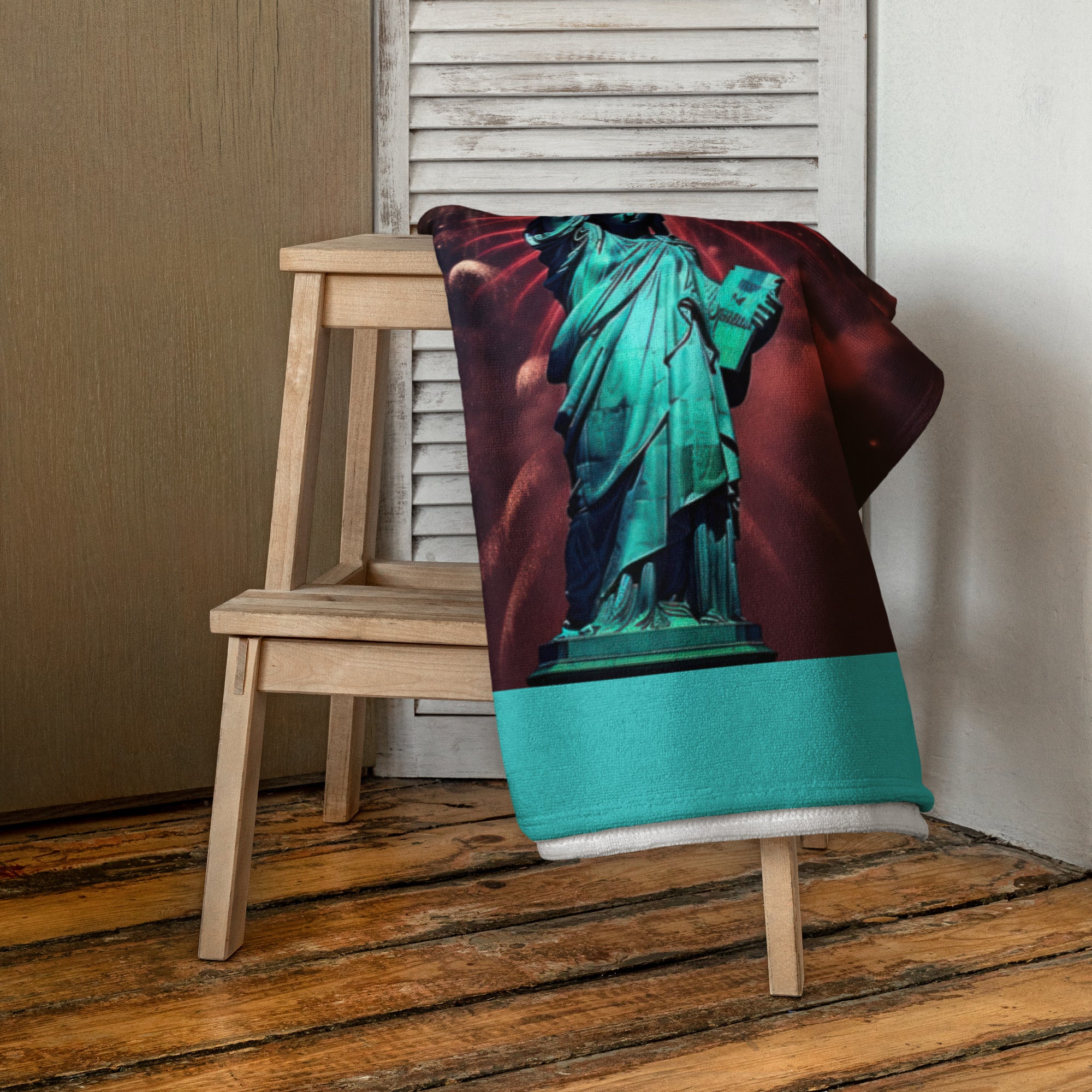4th of July Lady Liberty - Towel Turquoise
