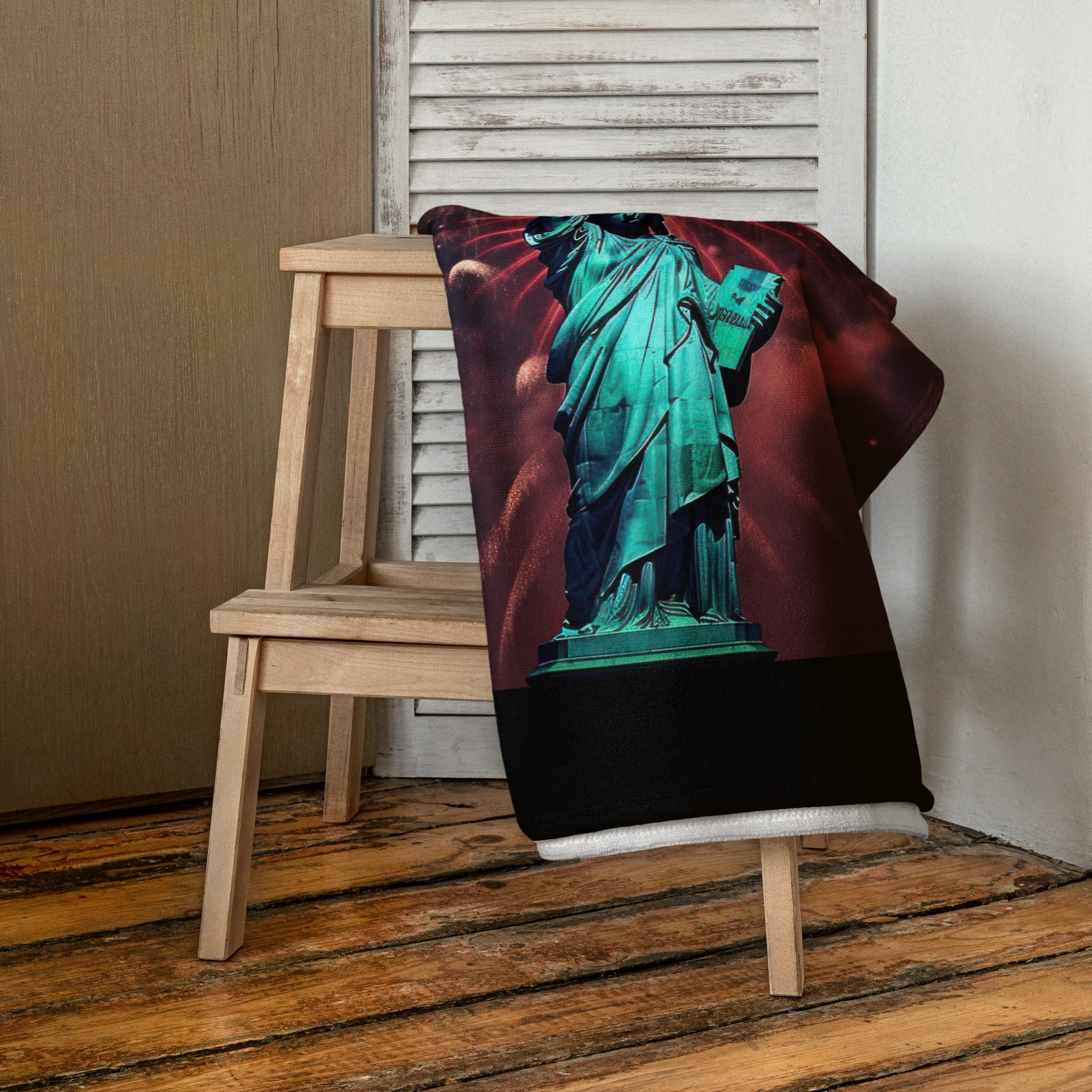 4th of July Lady Liberty - Towel Black