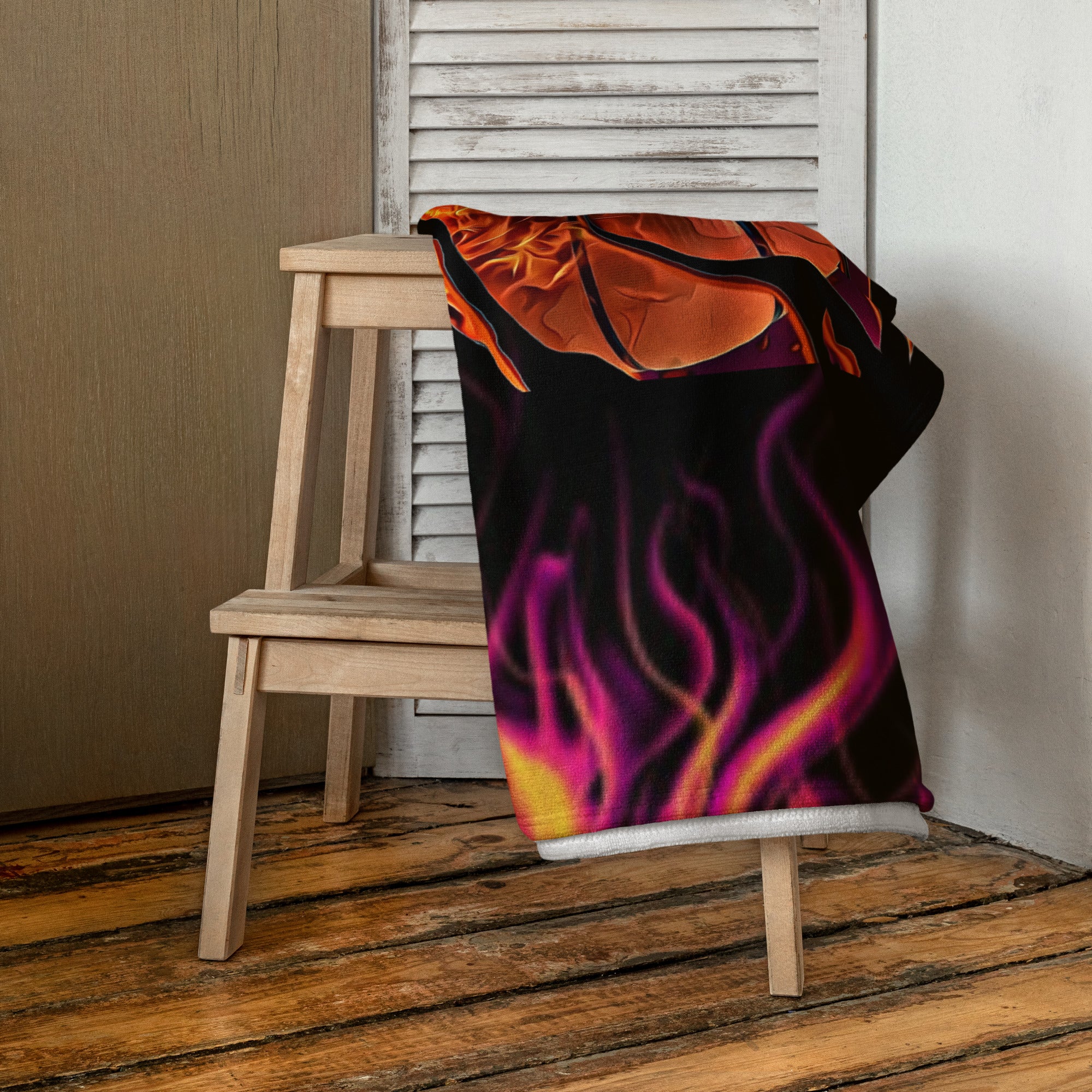 Rich Vibes BasketBall Flames - Towel