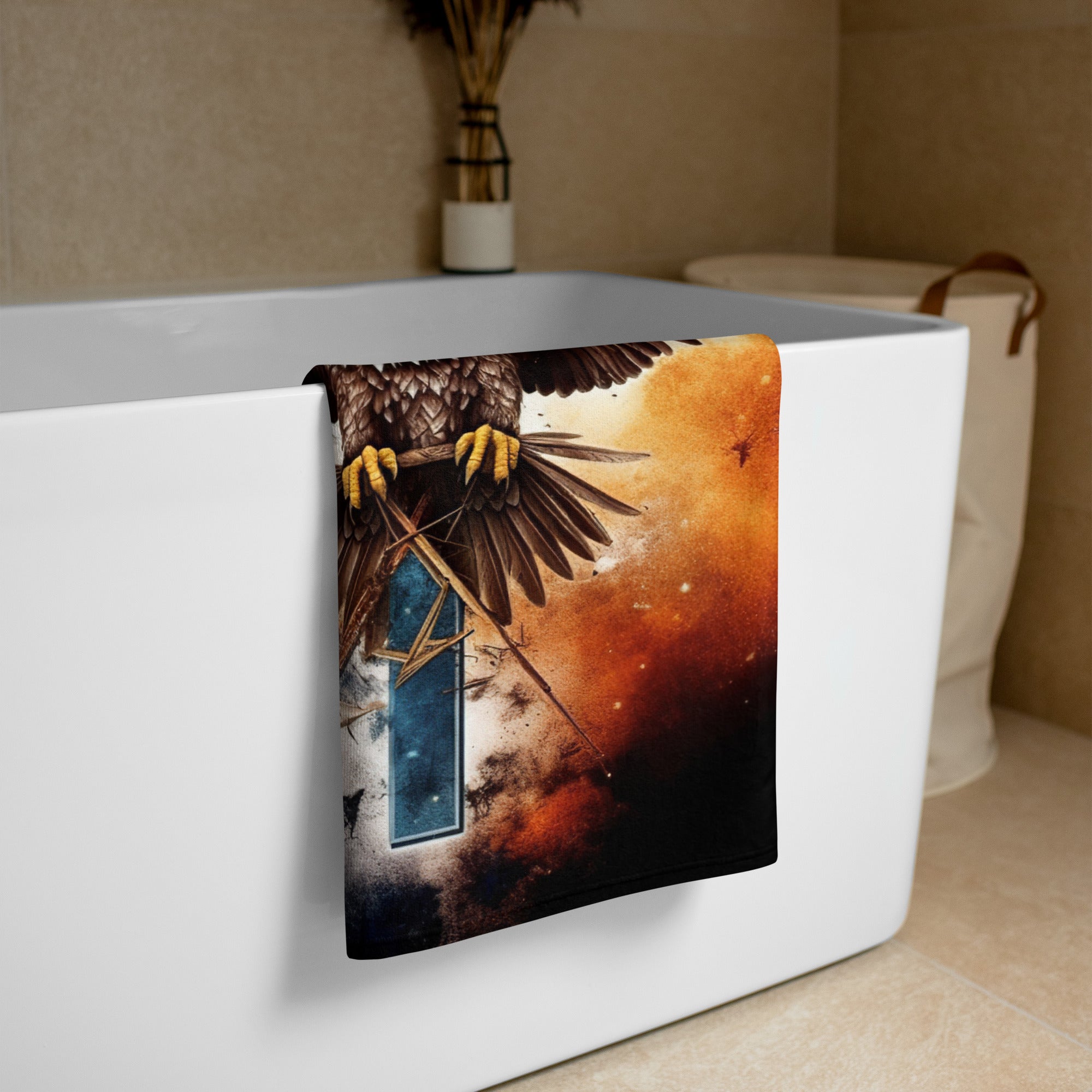 USA 1776 American Eagle Flag - Towel Red