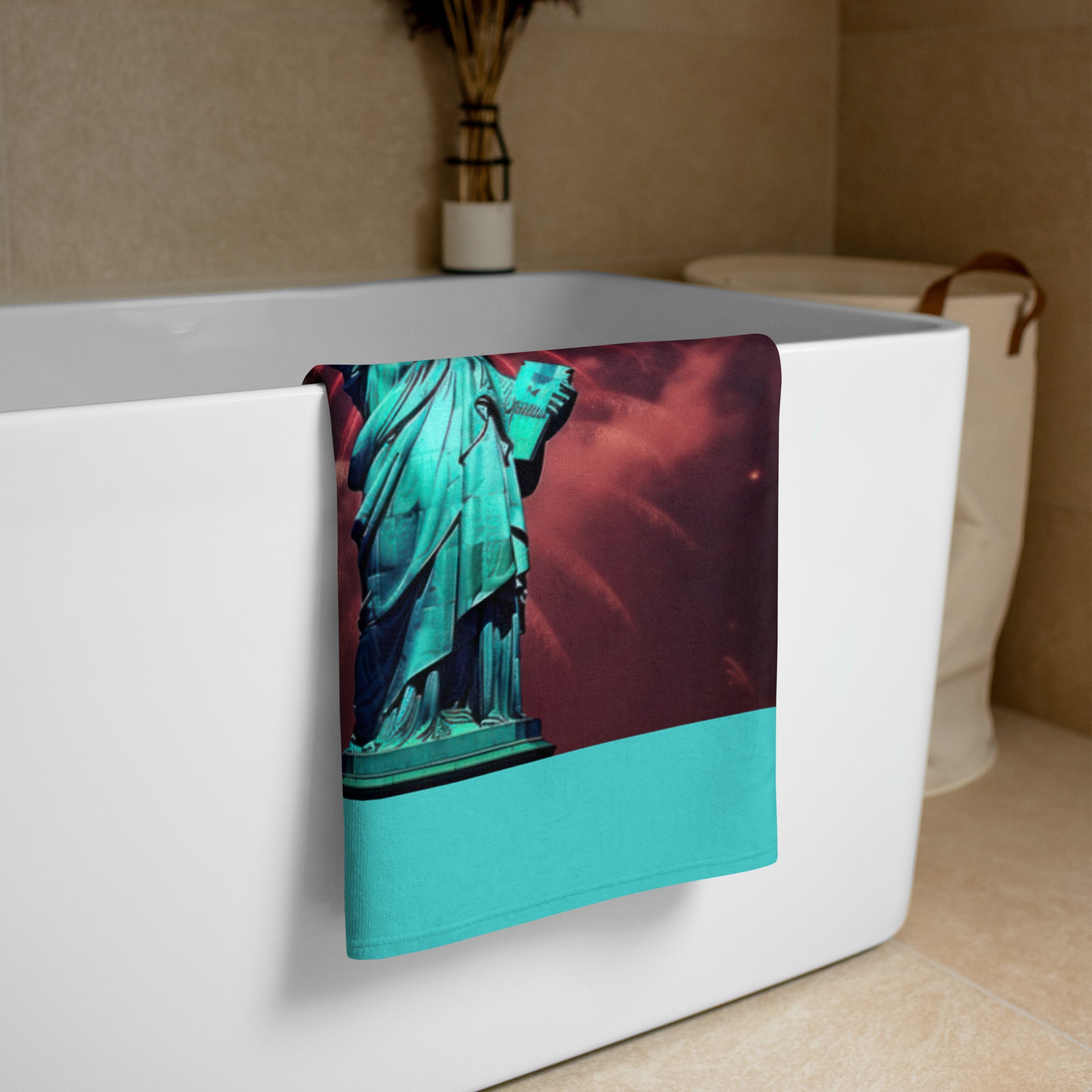 4th of July Lady Liberty - Towel Turquoise