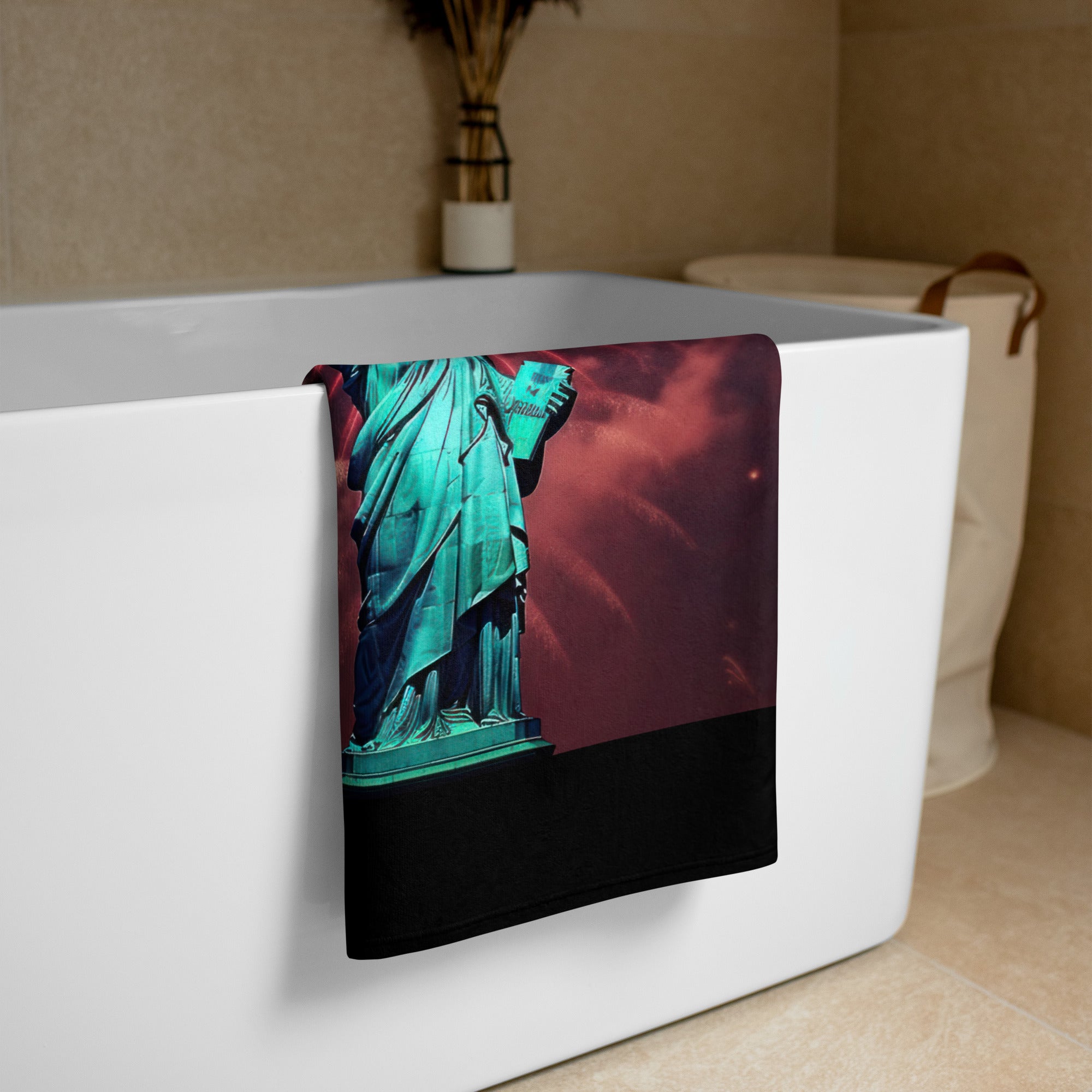 4th of July Lady Liberty - Towel Black
