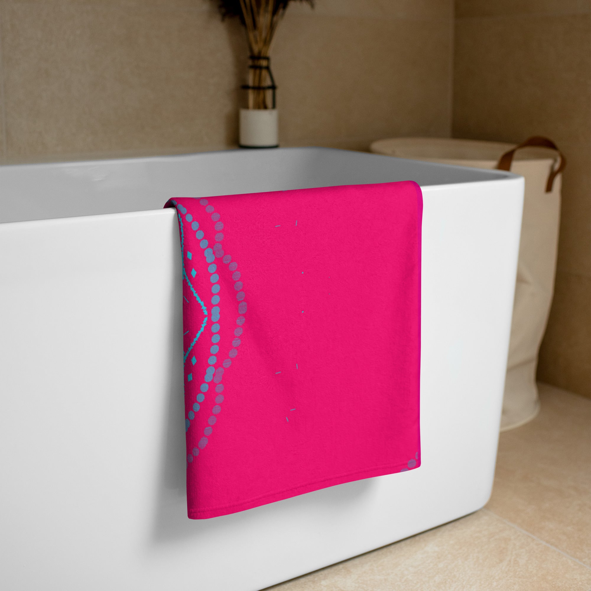 Fuchsia Pink Mandela effect Mid Circle - Towel