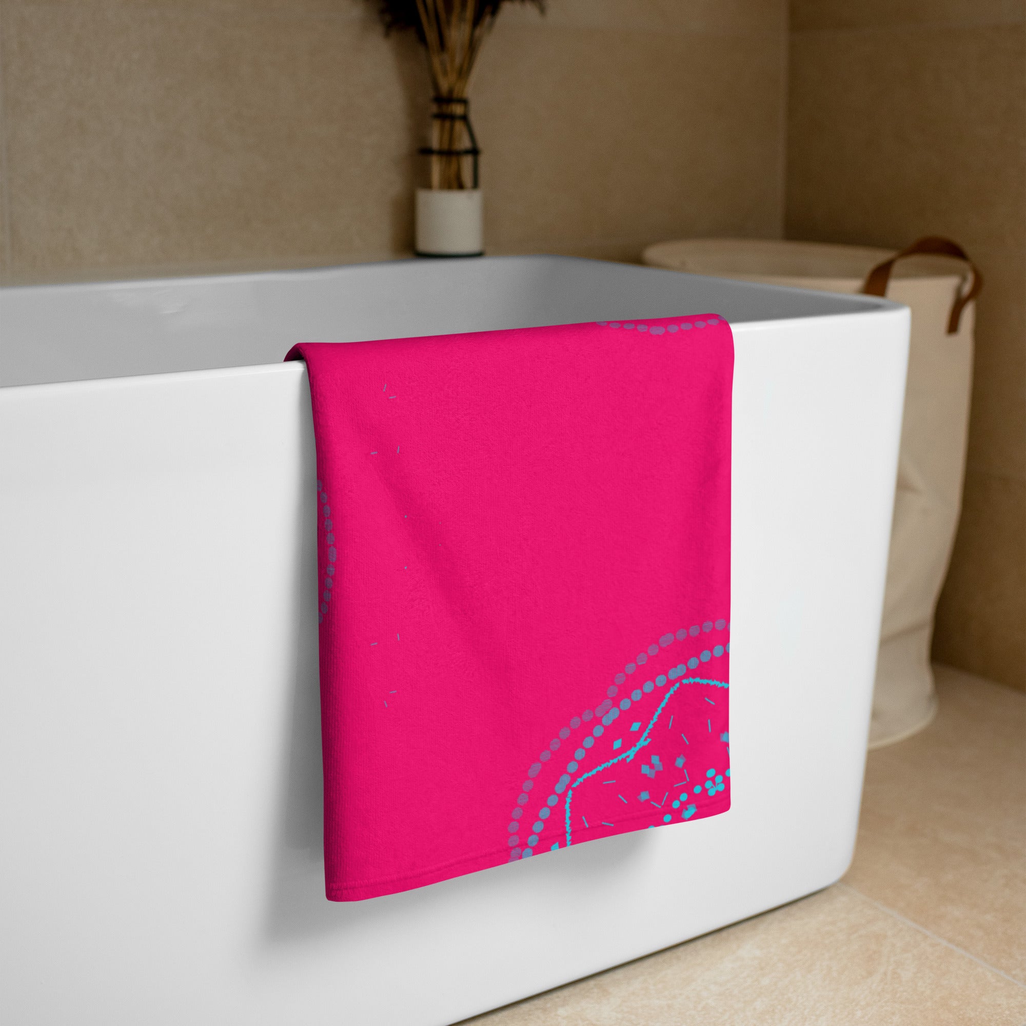Fuchsia Pink Mandela effect Full - Towel