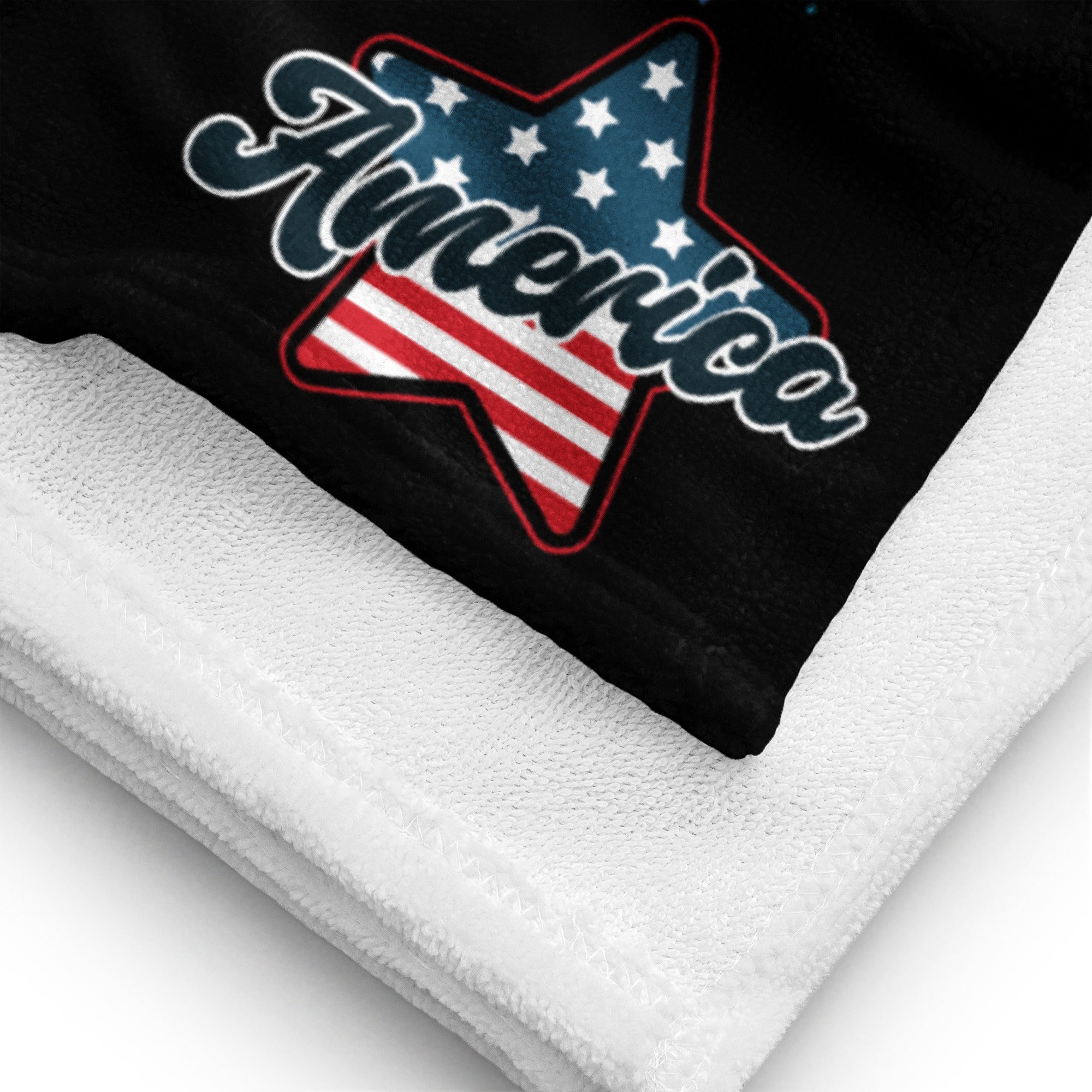 USA 1776 America Whale - Towel Black