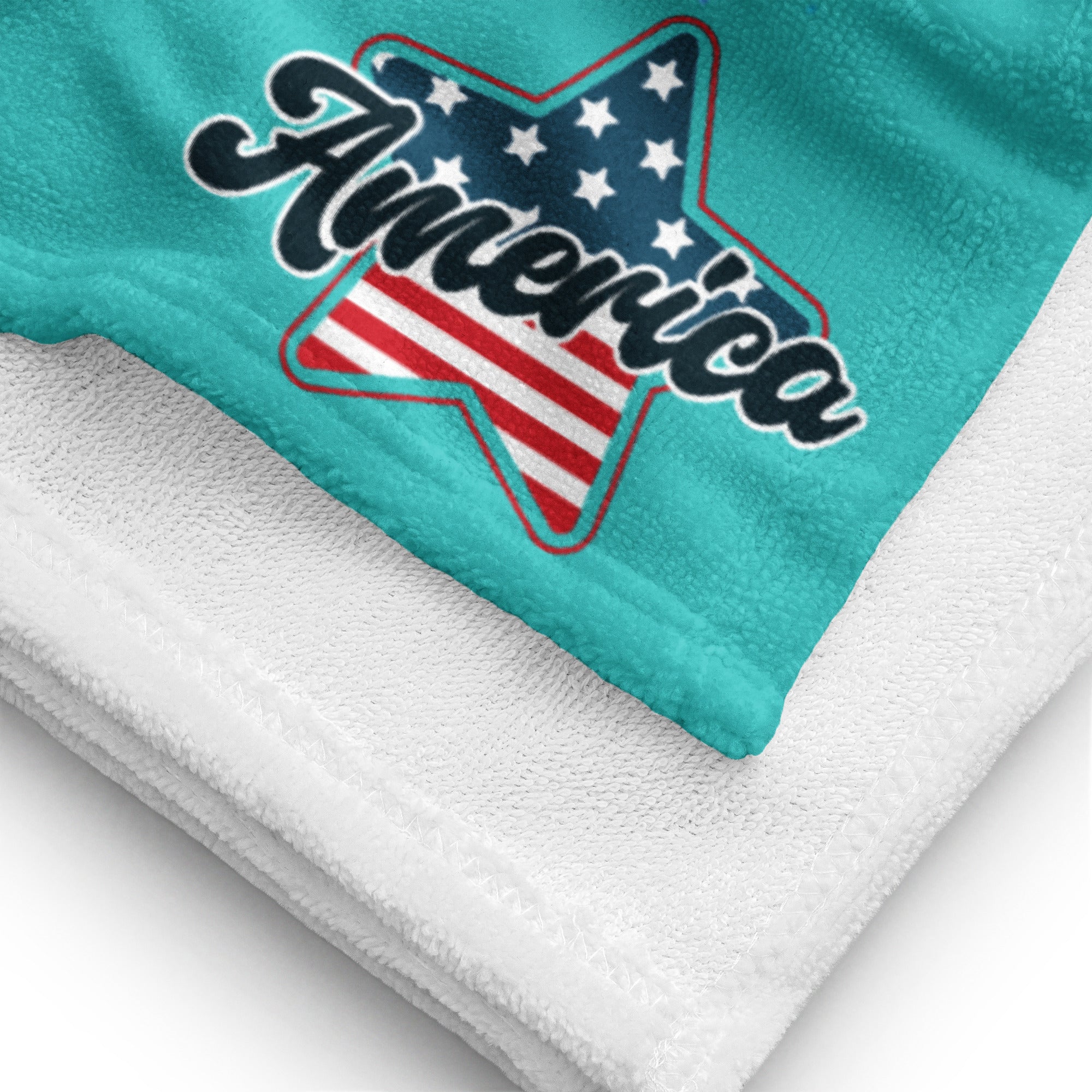 USA 1776 America Whale - Towel Turquoise