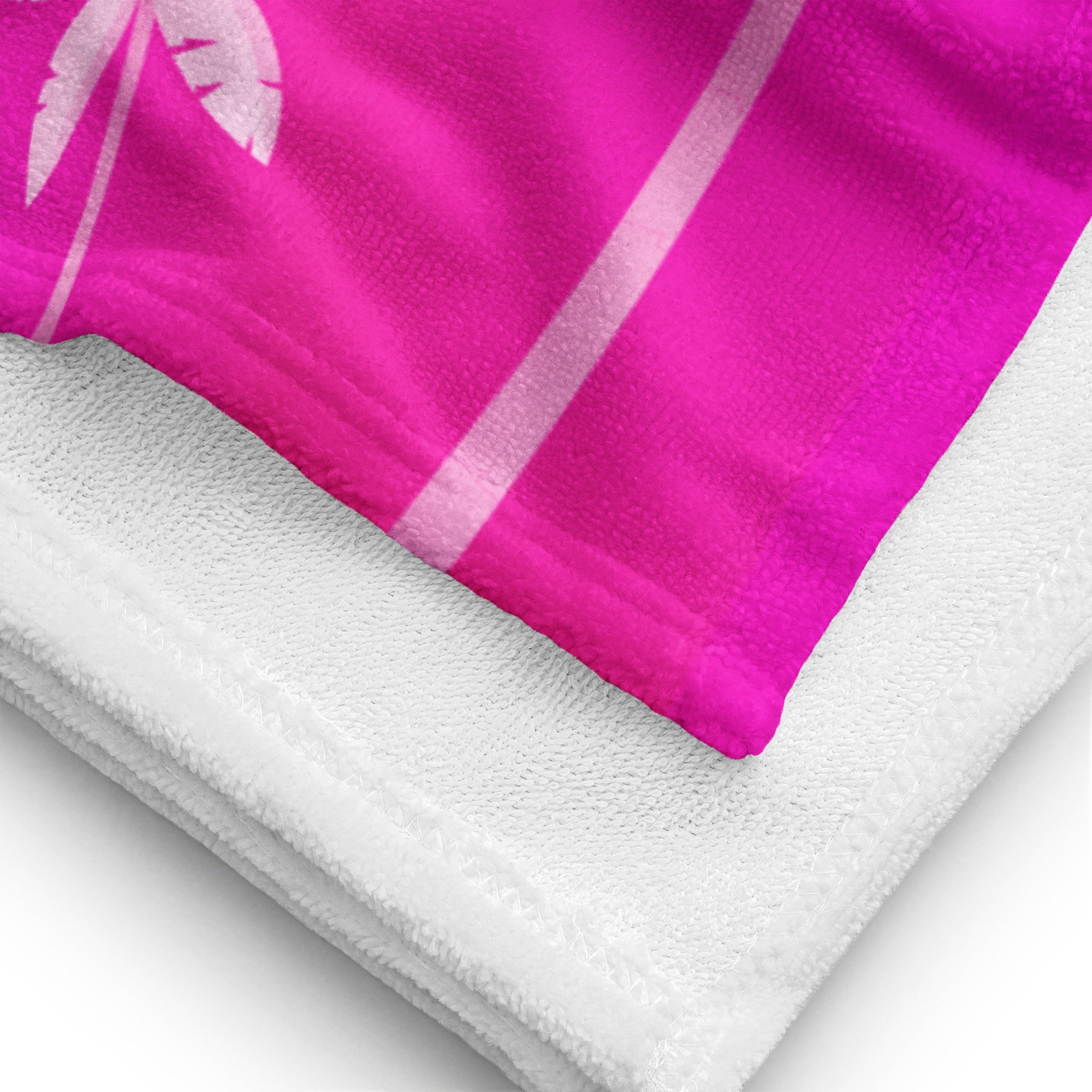 Rich Vibes Fuchsia Jungle Tiger Pink Palm Tree - Towel
