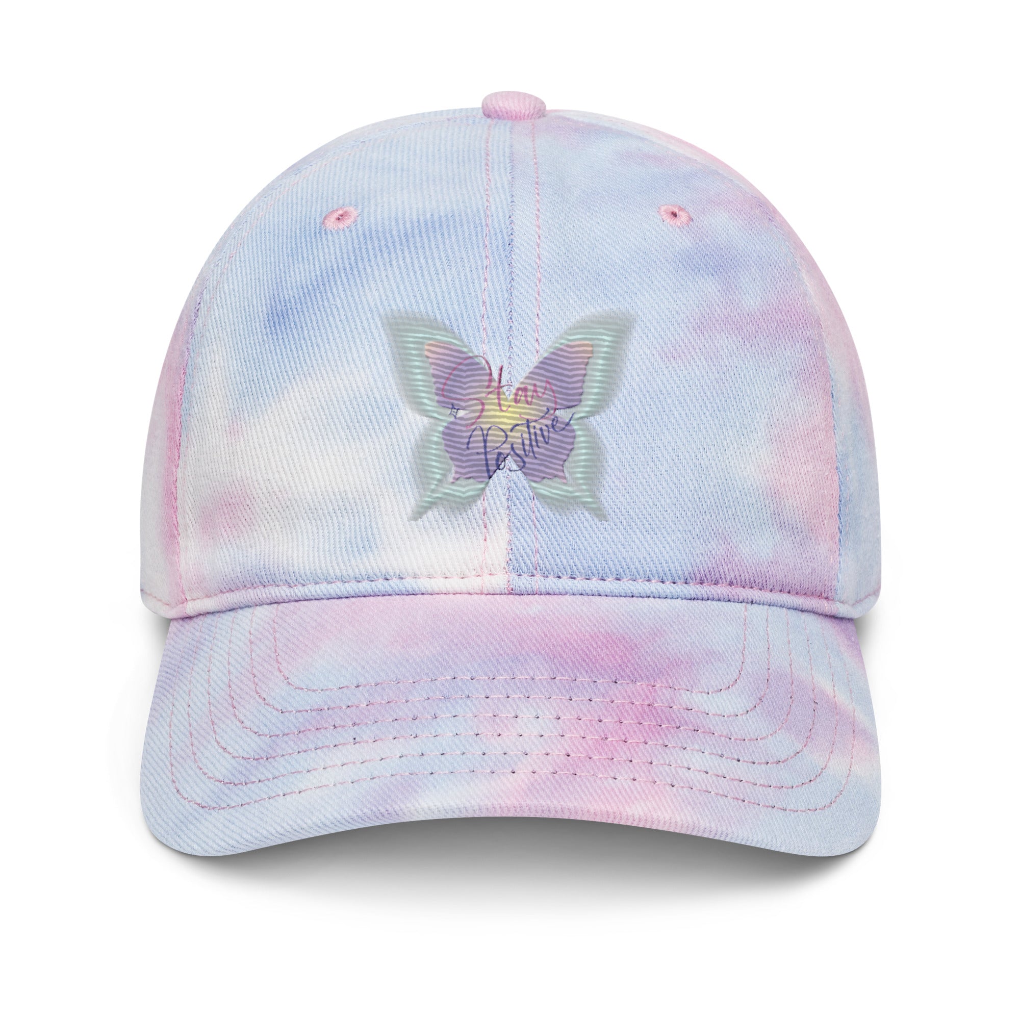 Vineyard Vibes Stay Positive ButterFly - Tie dye hat