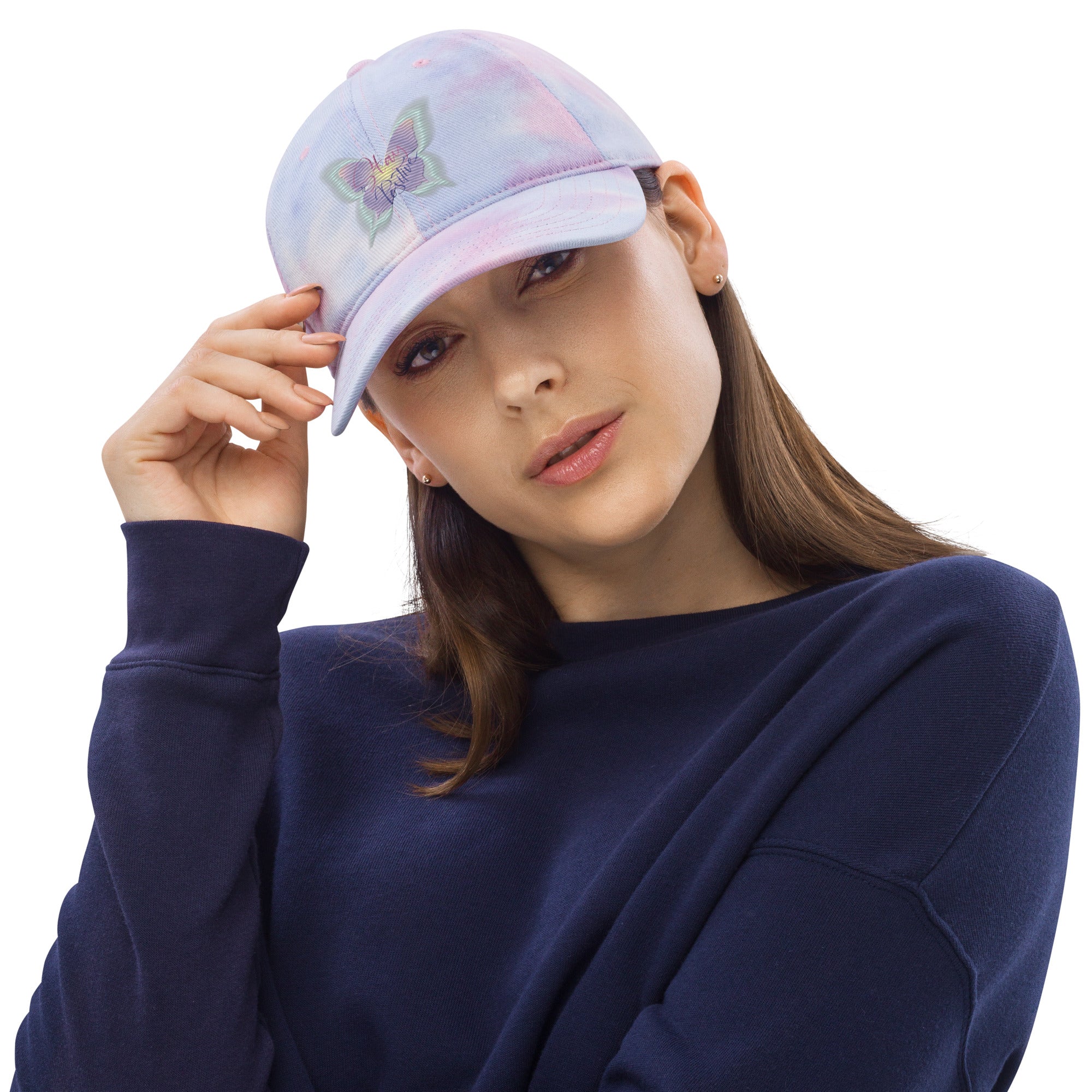Vineyard Vibes Stay Positive ButterFly - Tie dye hat