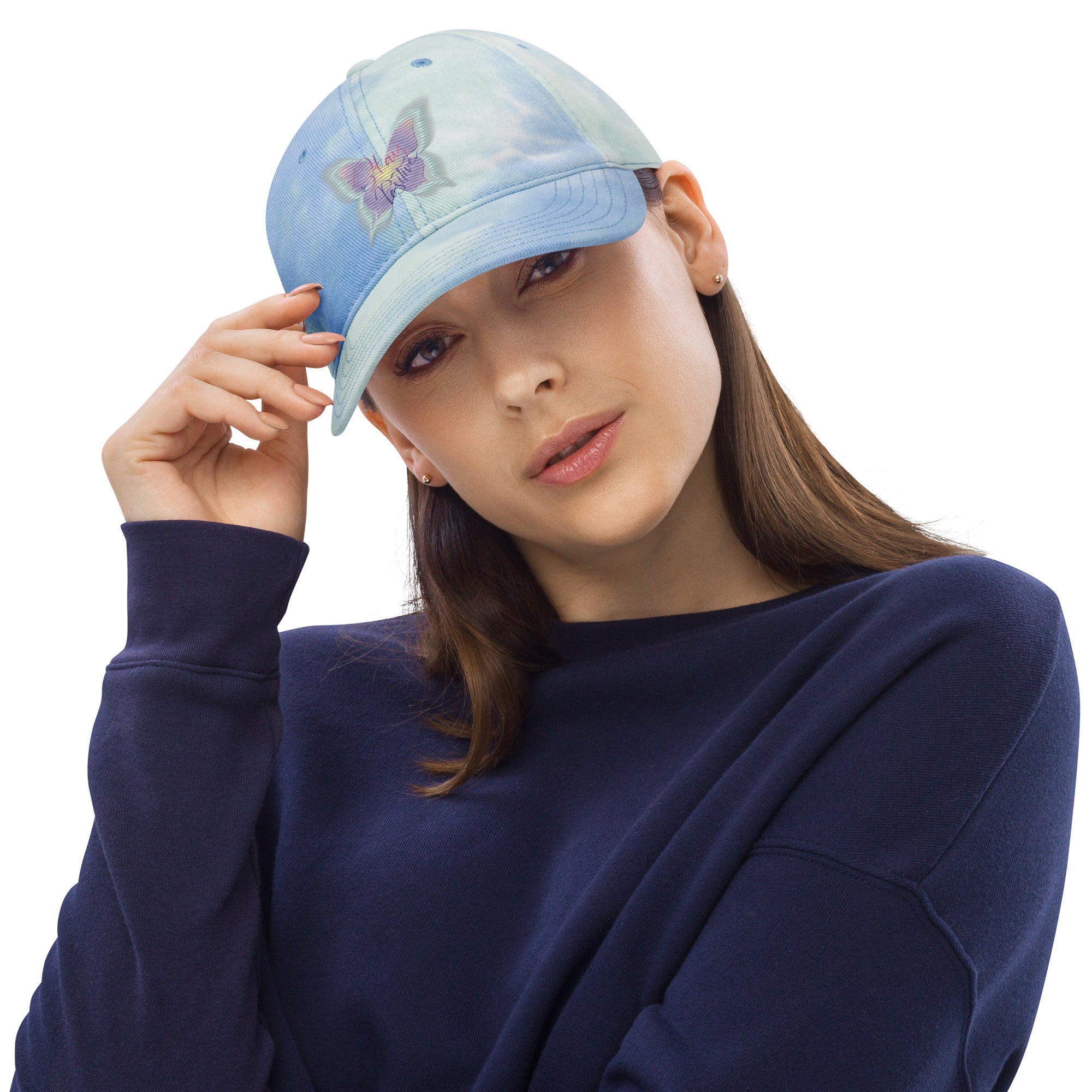 Vineyard Vibes Stay Positive ButterFly - Tie dye hat