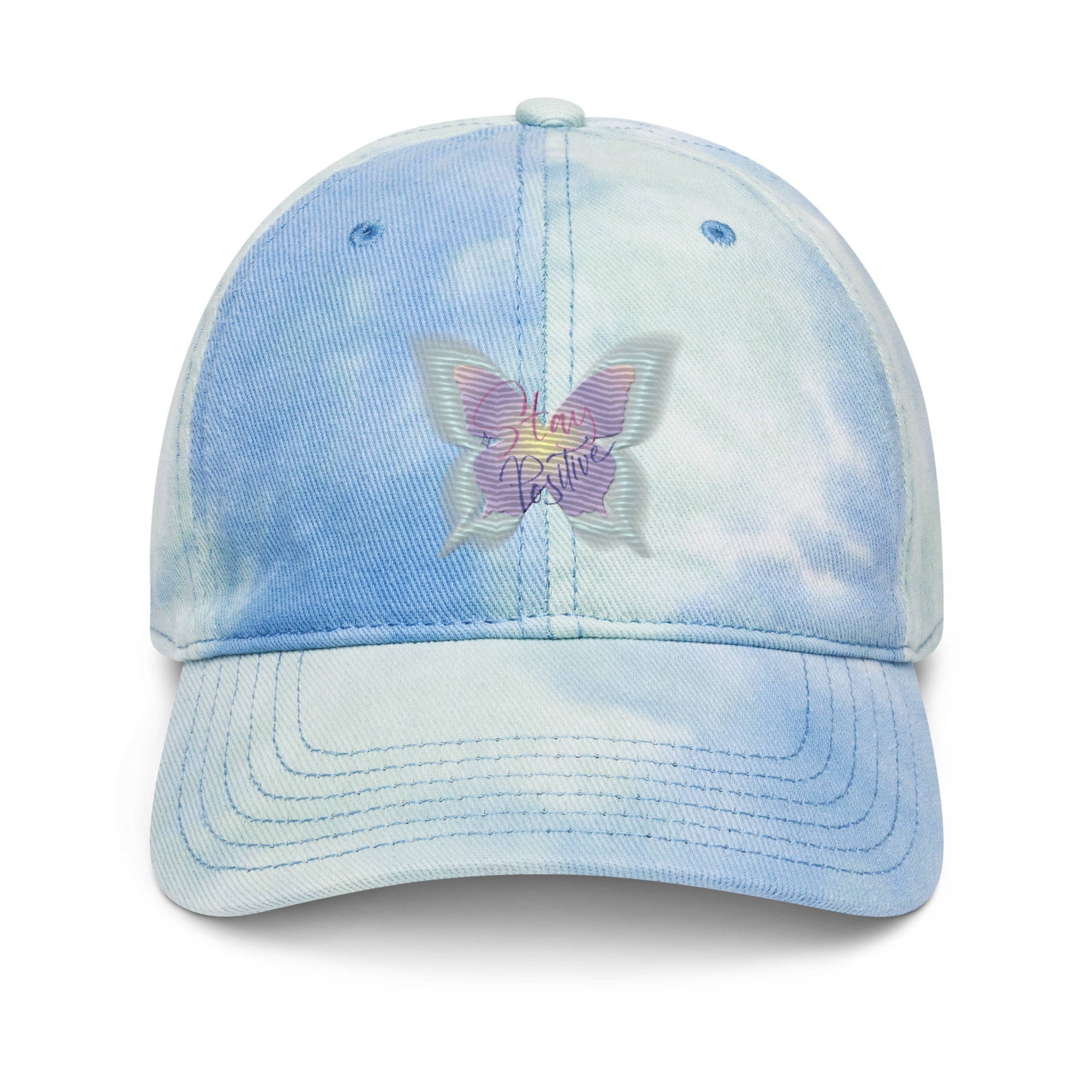 Vineyard Vibes Stay Positive ButterFly - Tie dye hat