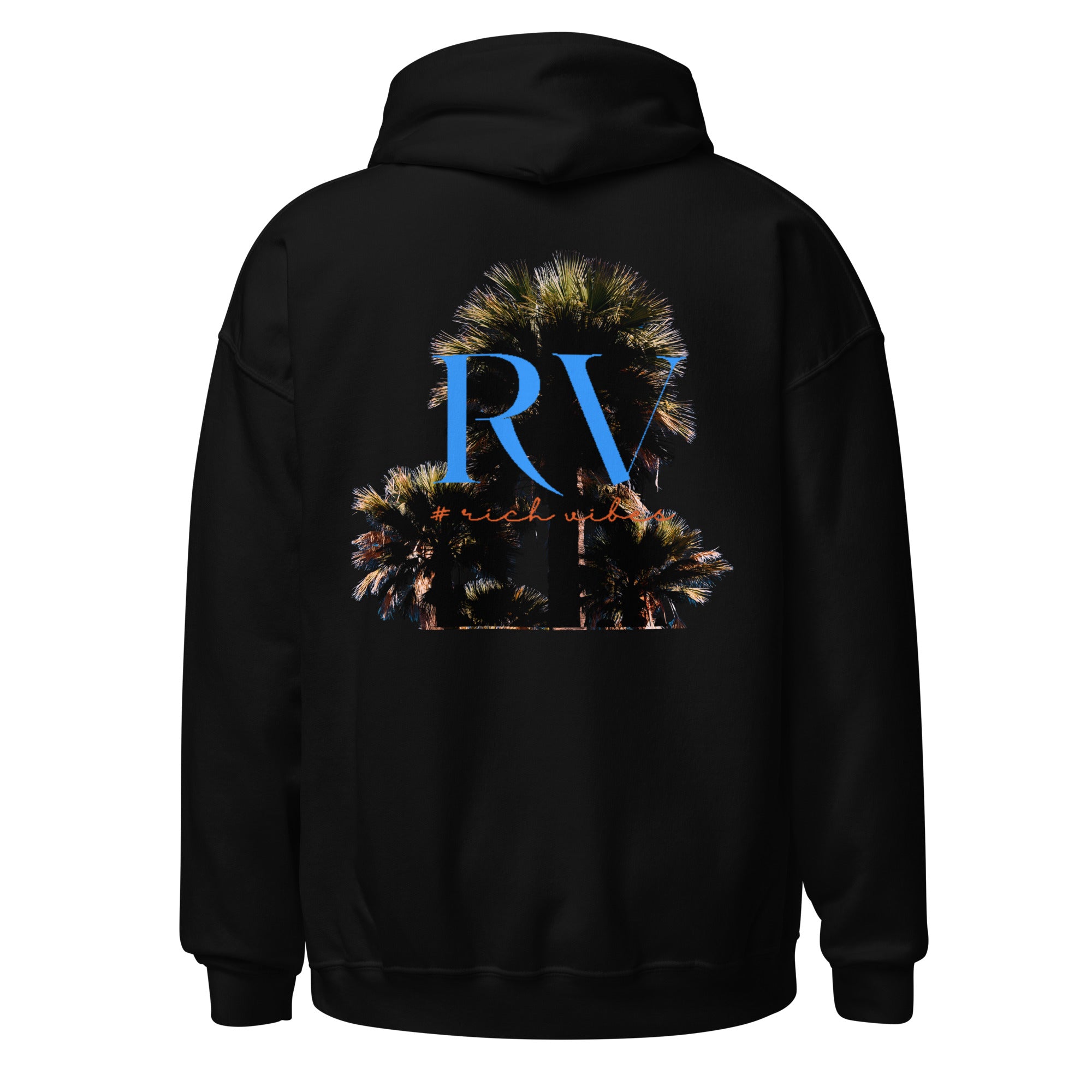 Rich Vibes RV Palm Trees Silhouette Logo - Unisex Hoodie