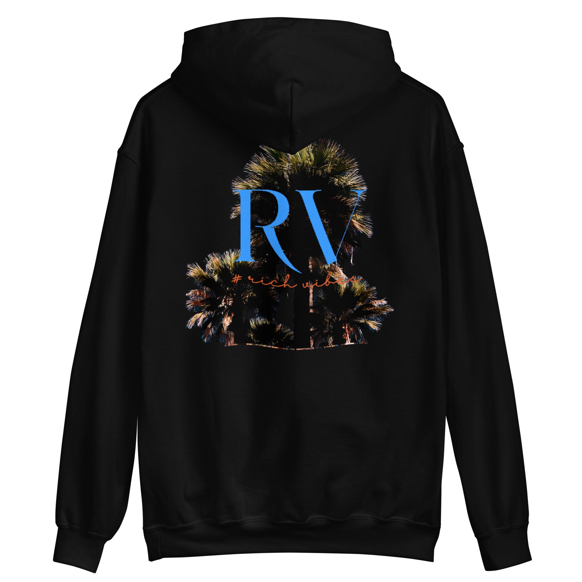 Rich Vibes RV Palm Trees Silhouette Logo - Unisex Hoodie