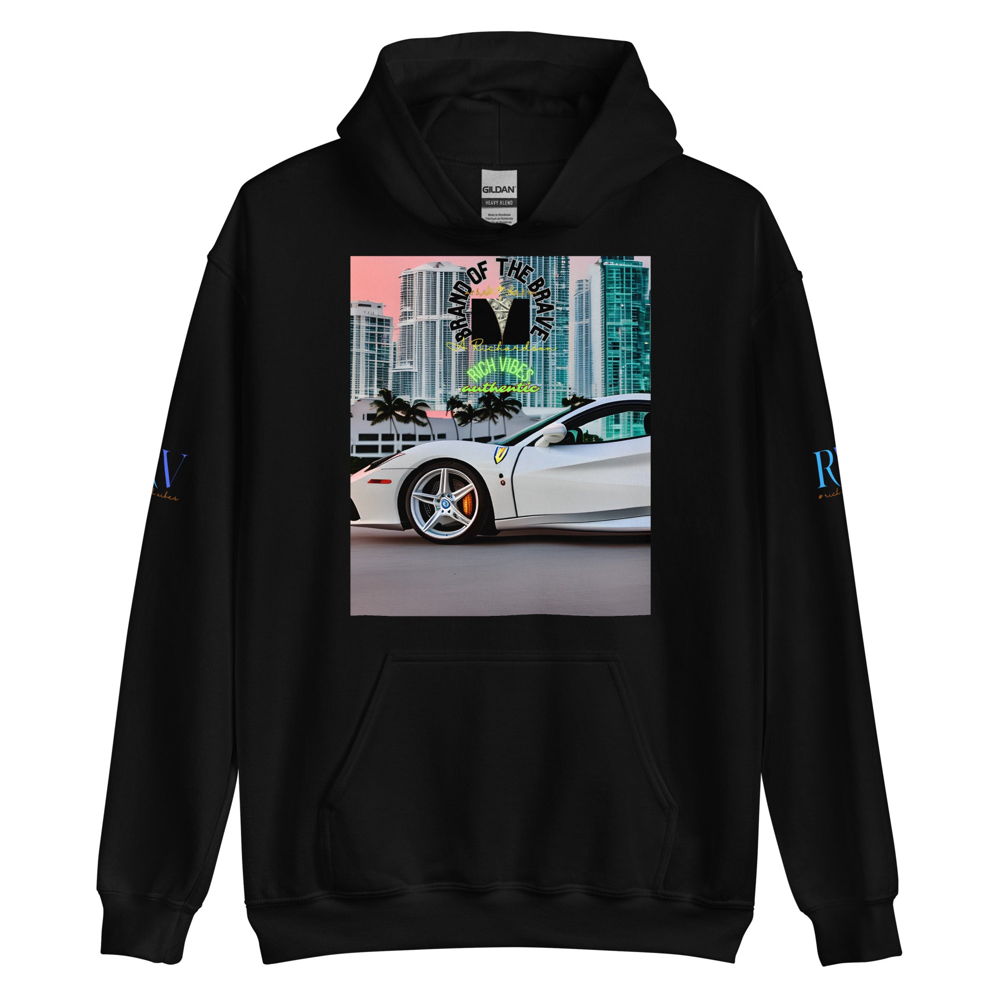 Rich Vibes RV Brand Of The Brave Miami Motor Sport 1.0 - Heavy Hoodie