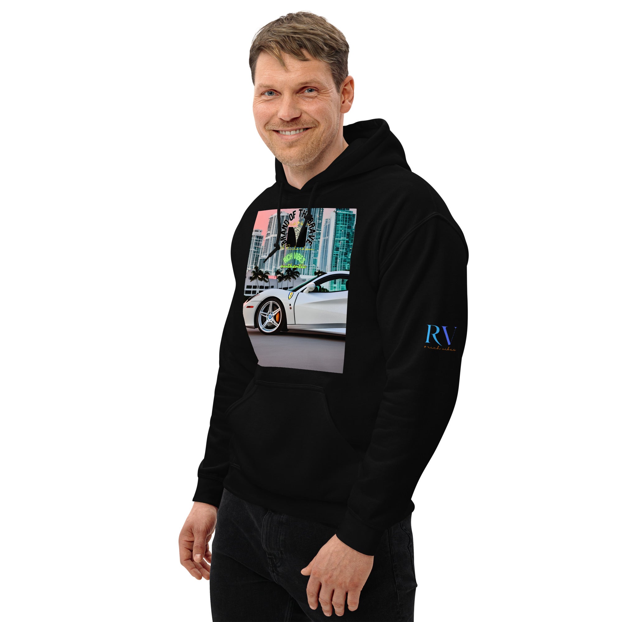 Rich Vibes RV Brand Of The Brave Miami Motor Sport 1.0 - Heavy Hoodie