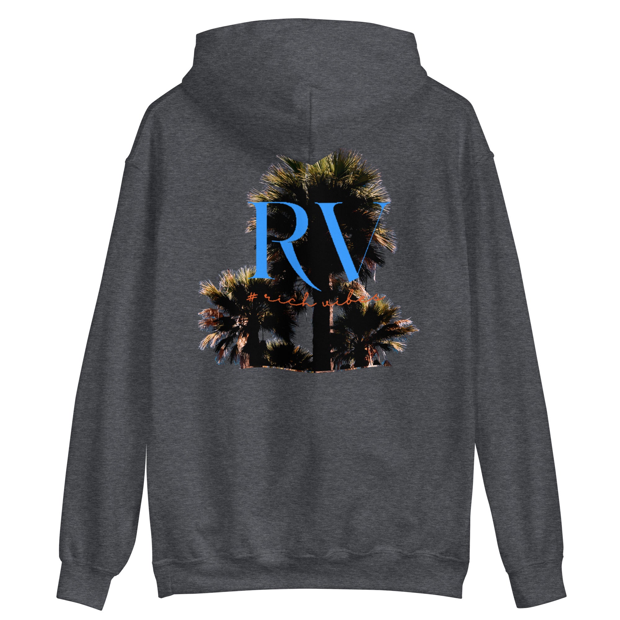 Rich Vibes RV Palm Trees Silhouette Logo - Unisex Hoodie